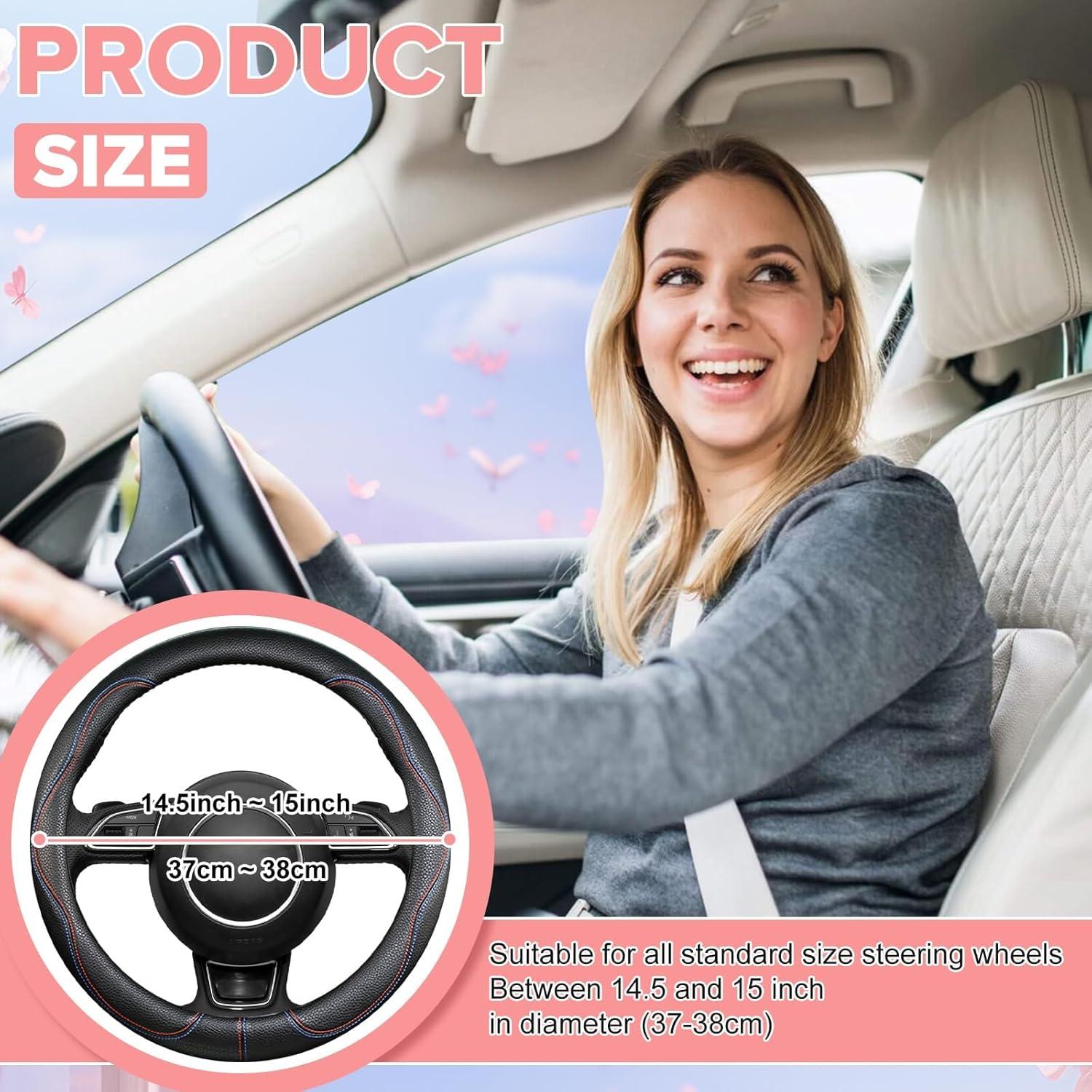 Cubierta de Volante Negra BubabyZZ 15 Pulgadas Antideslizante