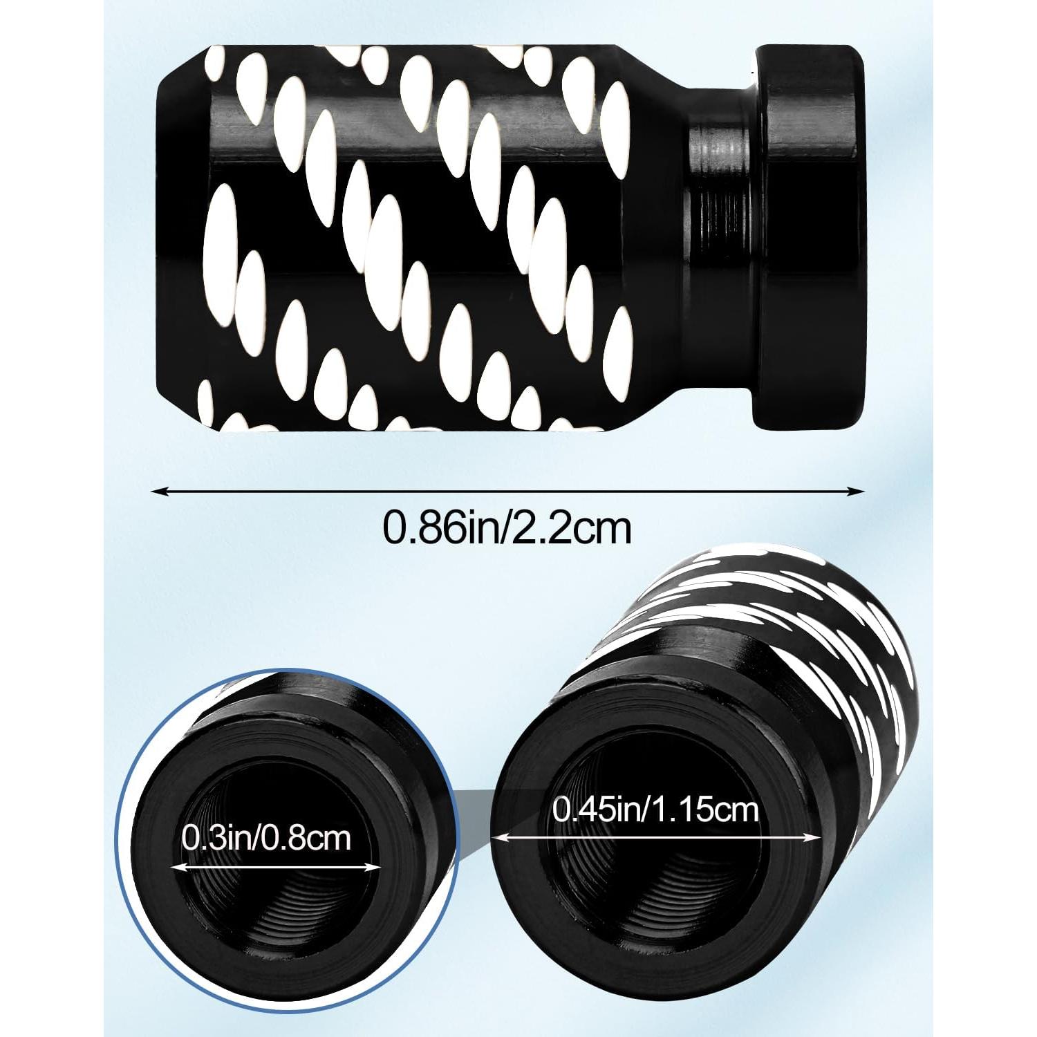 4 Tapas de Válvula de Neumático Whtawtaw GM-4 Aluminio Negro