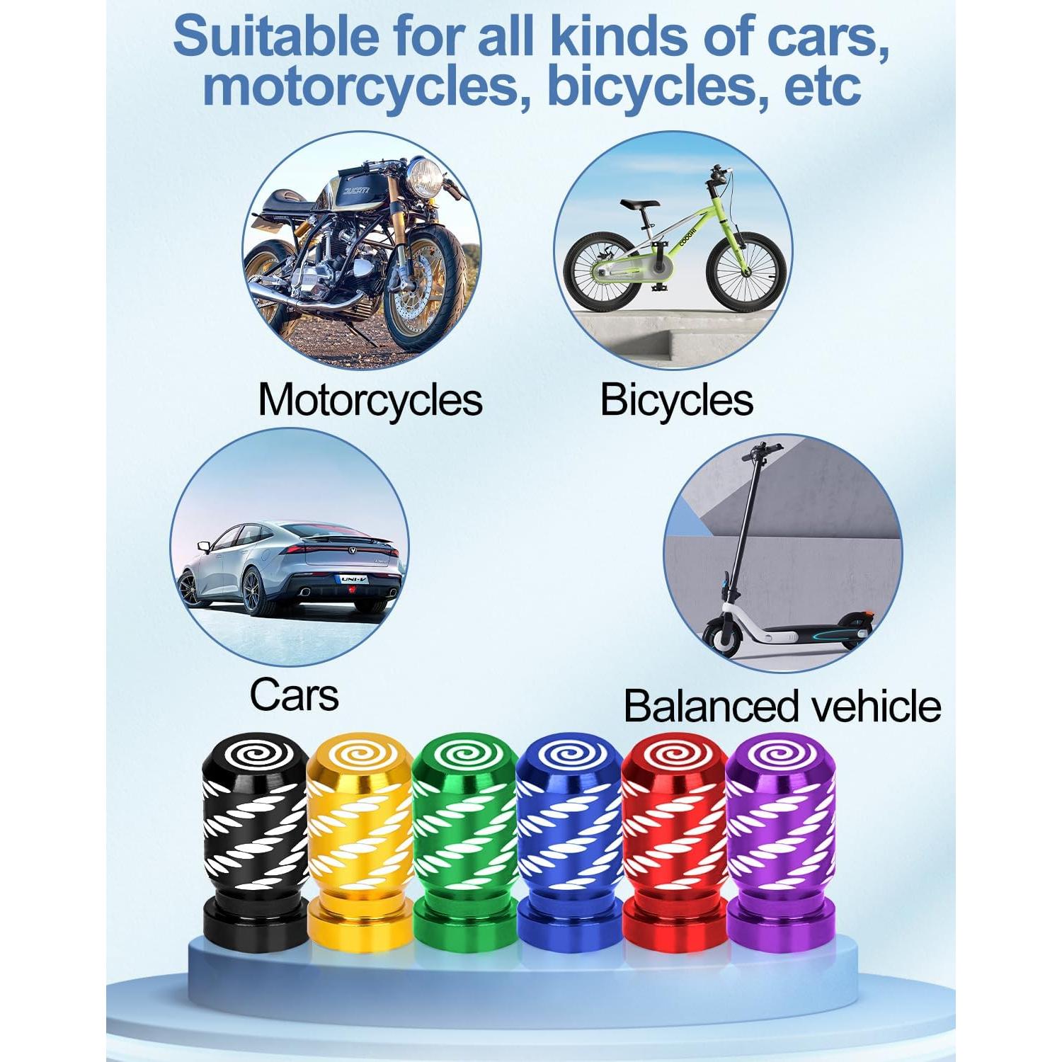 4 Tapas de Válvula de Neumático Whtawtaw GM-4 Aluminio Negro