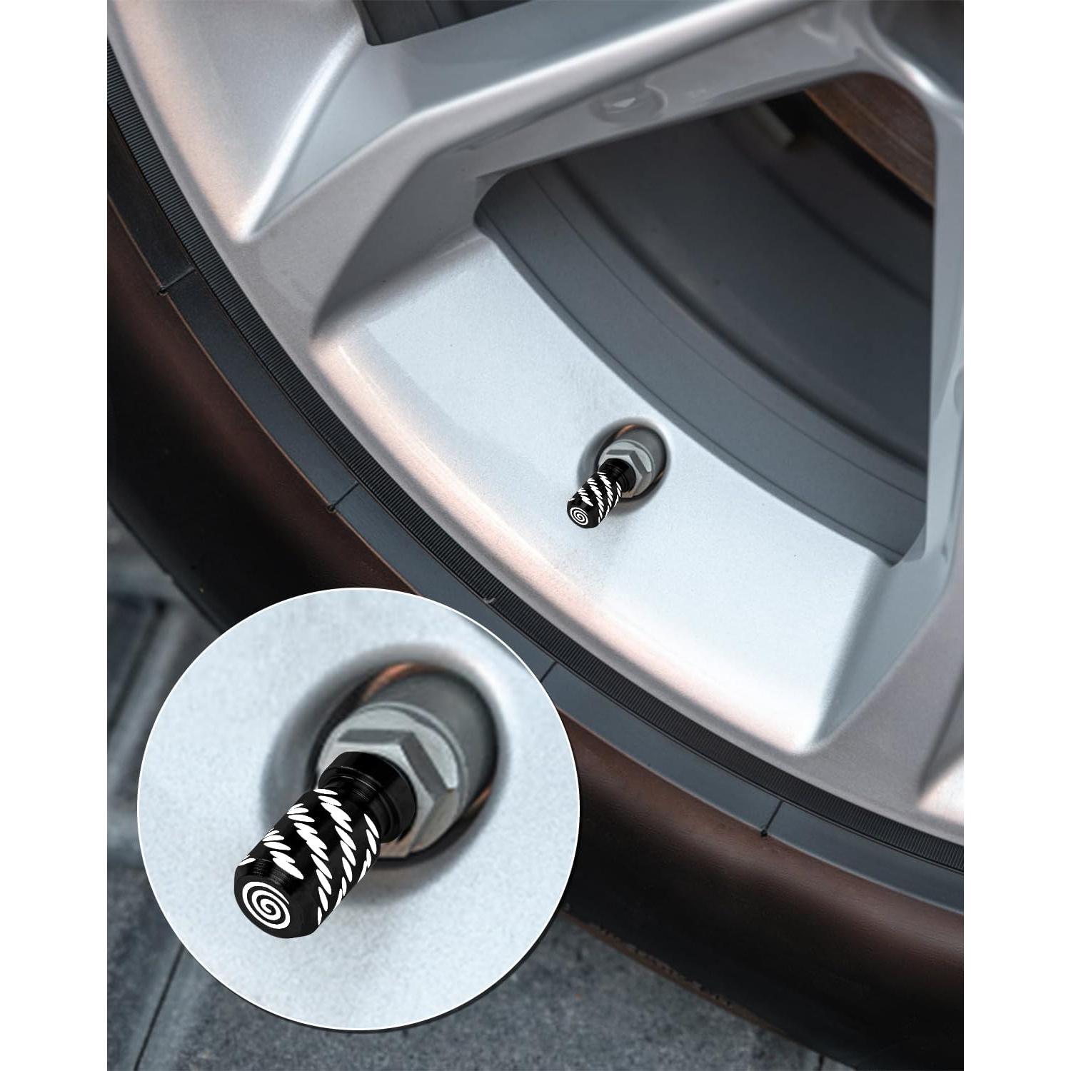 4 Tapas de Válvula de Neumático Whtawtaw GM-4 Aluminio Negro