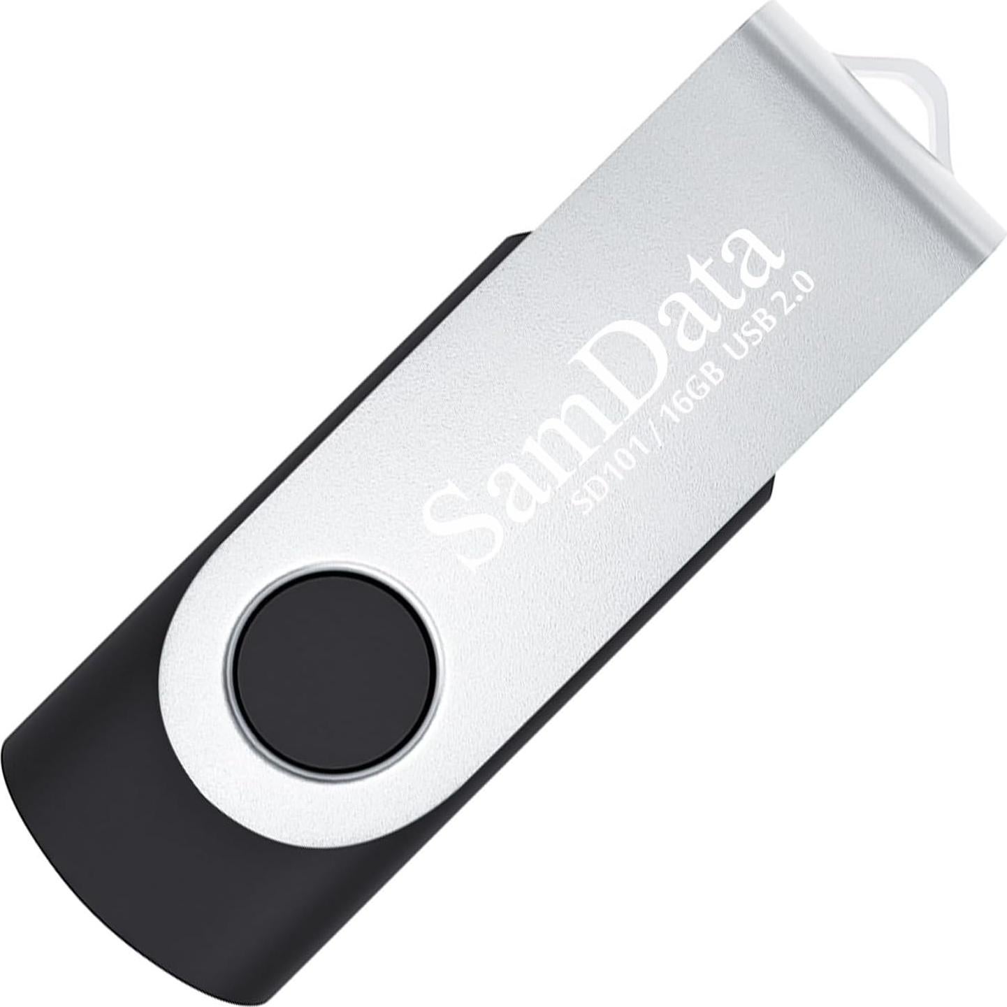 Unidad Flash USB 16GB SamData 2.0 Negra con LED