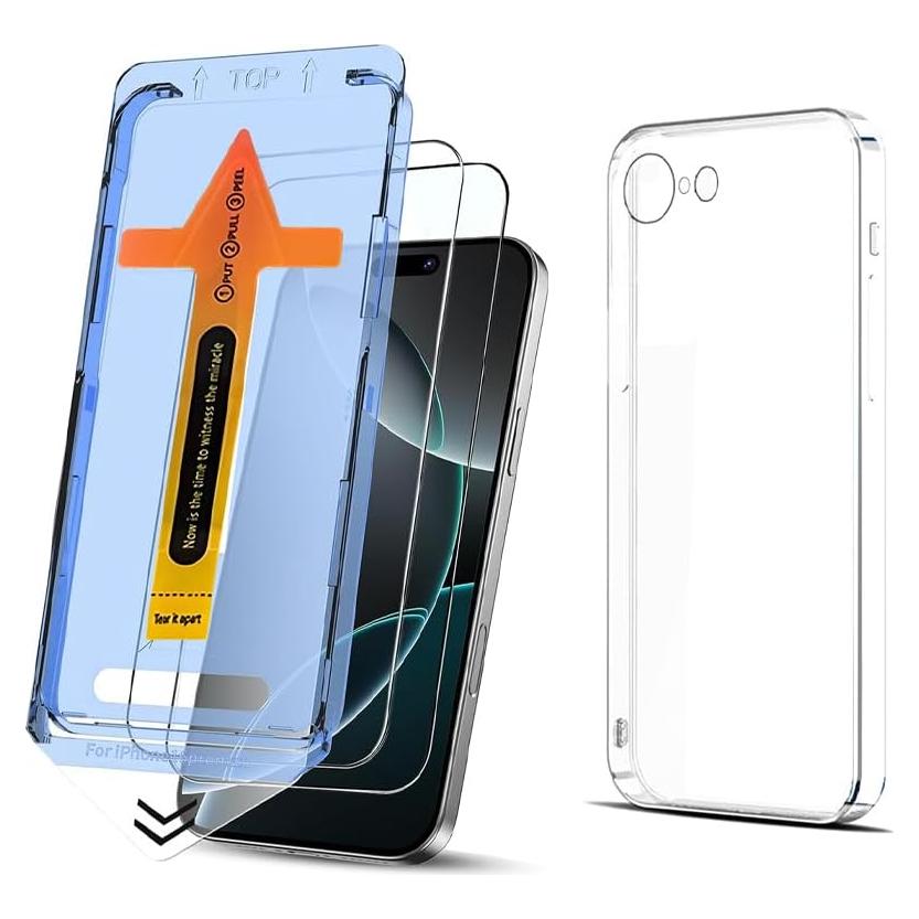 Paquete de 2 Protectores de Pantalla Vidrio Templado TOHUSHUAXI para iPhone 16 E