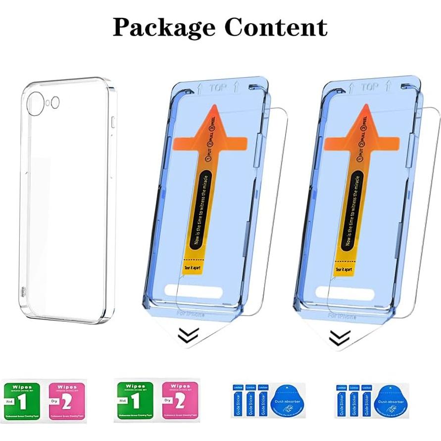 Paquete de 2 Protectores de Pantalla Vidrio Templado TOHUSHUAXI para iPhone 16 E