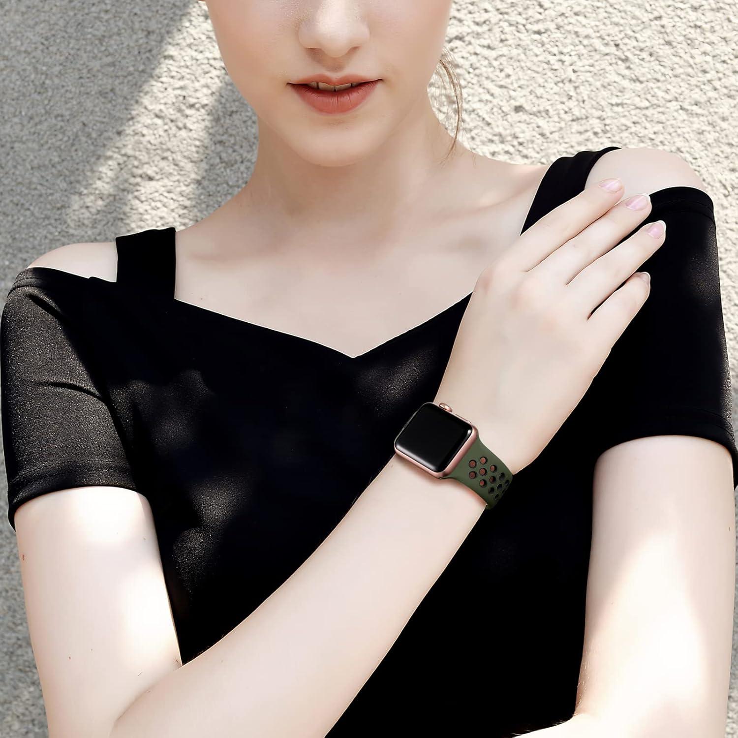 Banda Deportiva Silicona Lerobo para Apple Watch 3 Pack 38-49mm