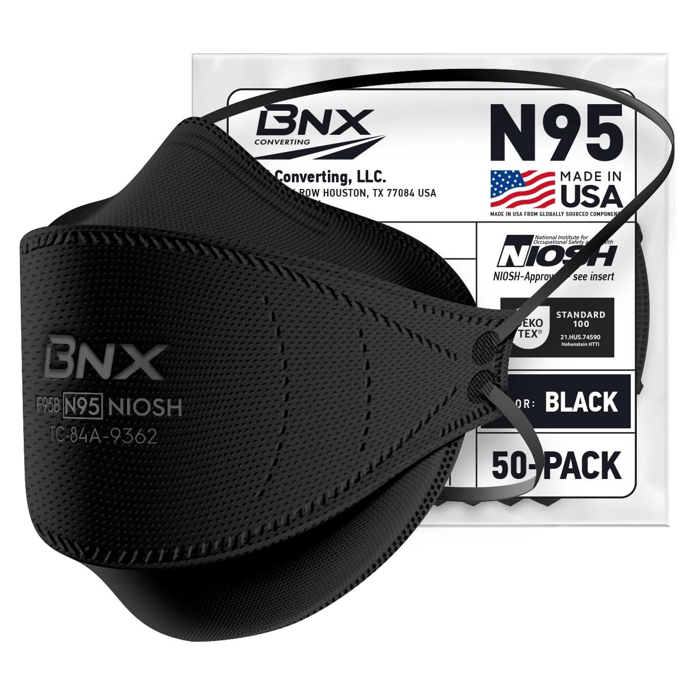 Máscaras N95 BNX Certificadas NIOSH - Paquete de 50 Unidades