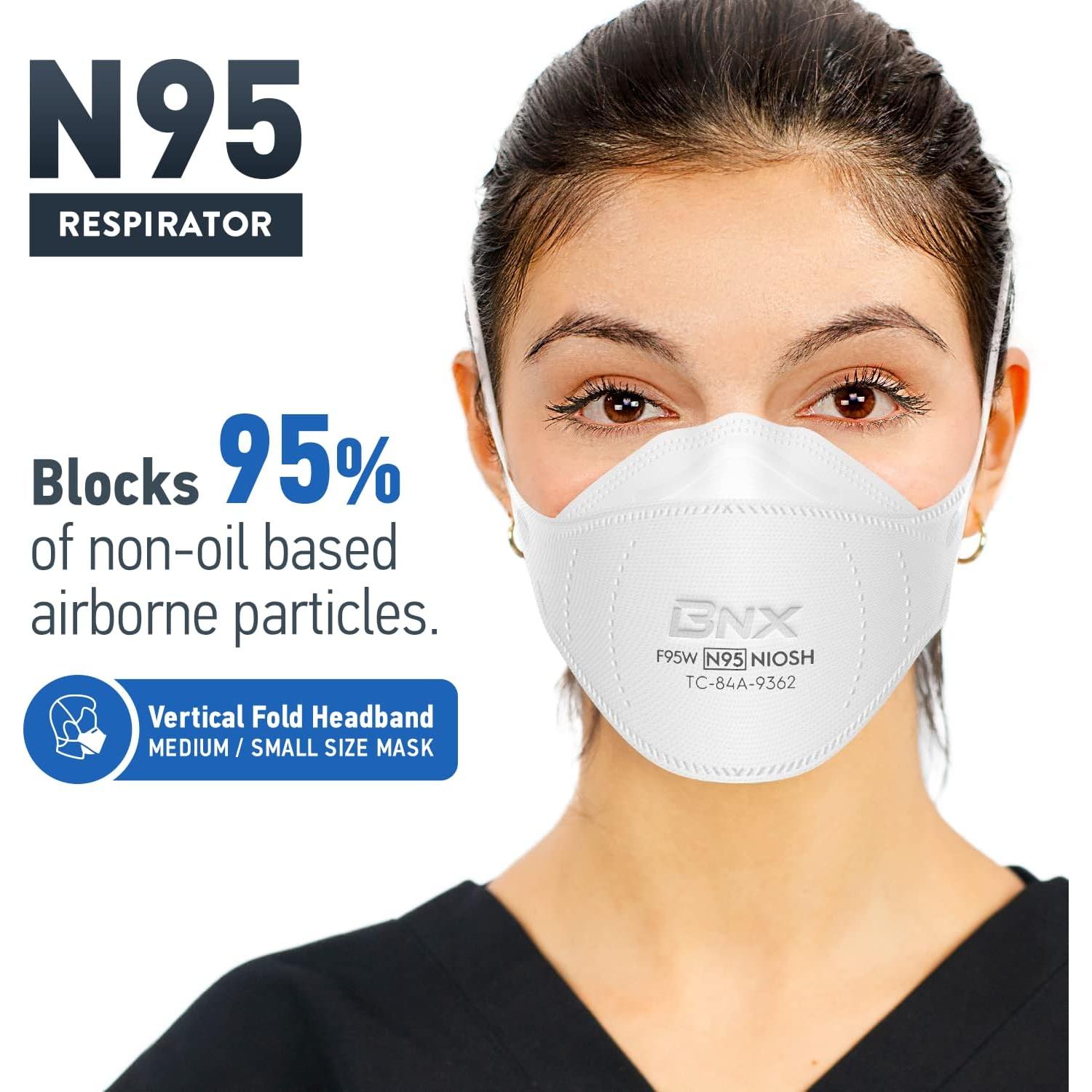 Máscara N95 BNX Certificada NIOSH - Paquete de 20 Unidades