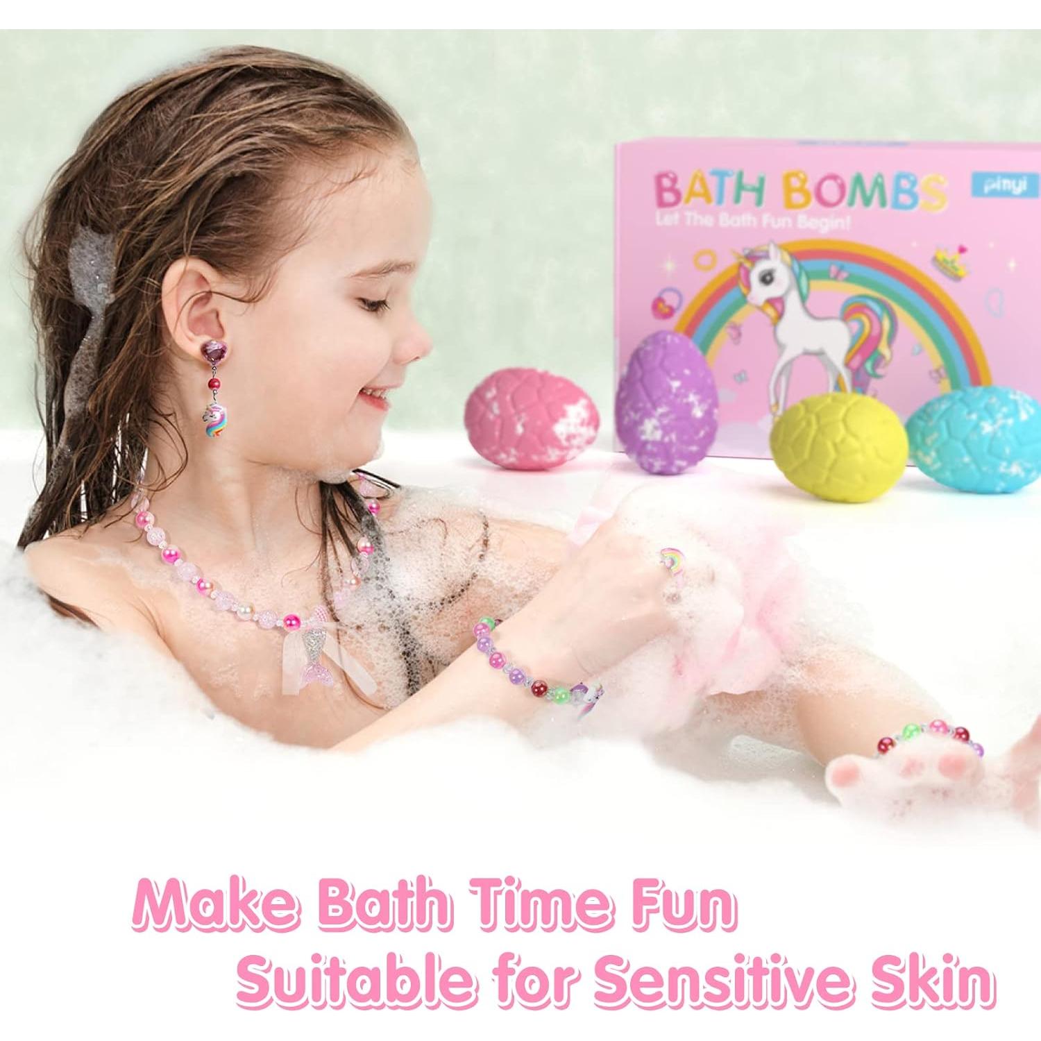 Bombas de baño Pinyi para niñas con joyería sorpresa - 12 unidades