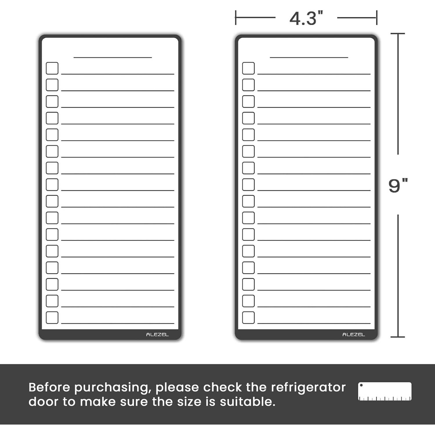 Pizarras Magnéticas Borrables ALEZEL - Set de 4 Pizarras 10.9x22.9cm