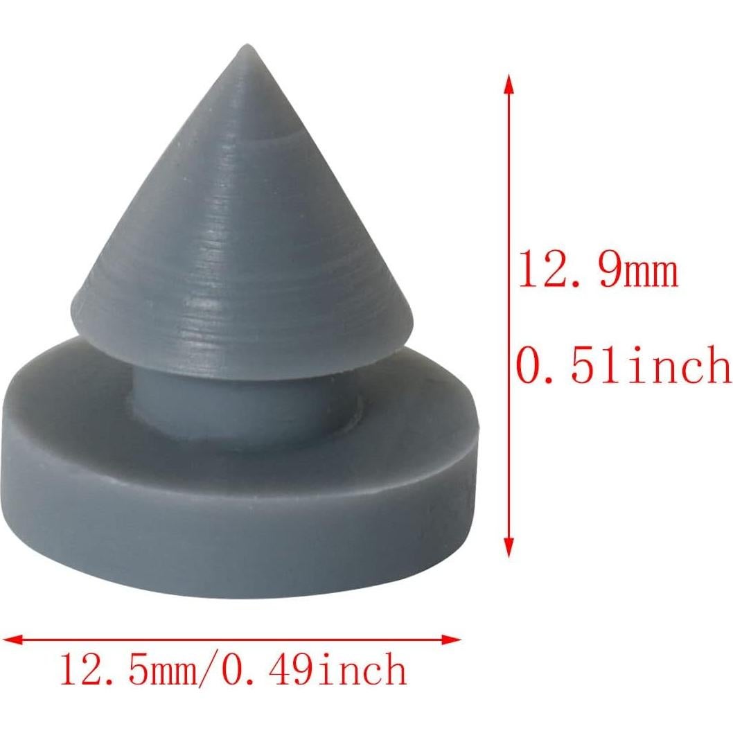 25 Silenciadores de Puerta de Goma DGBRSM 6.3x4.8 cm Gris