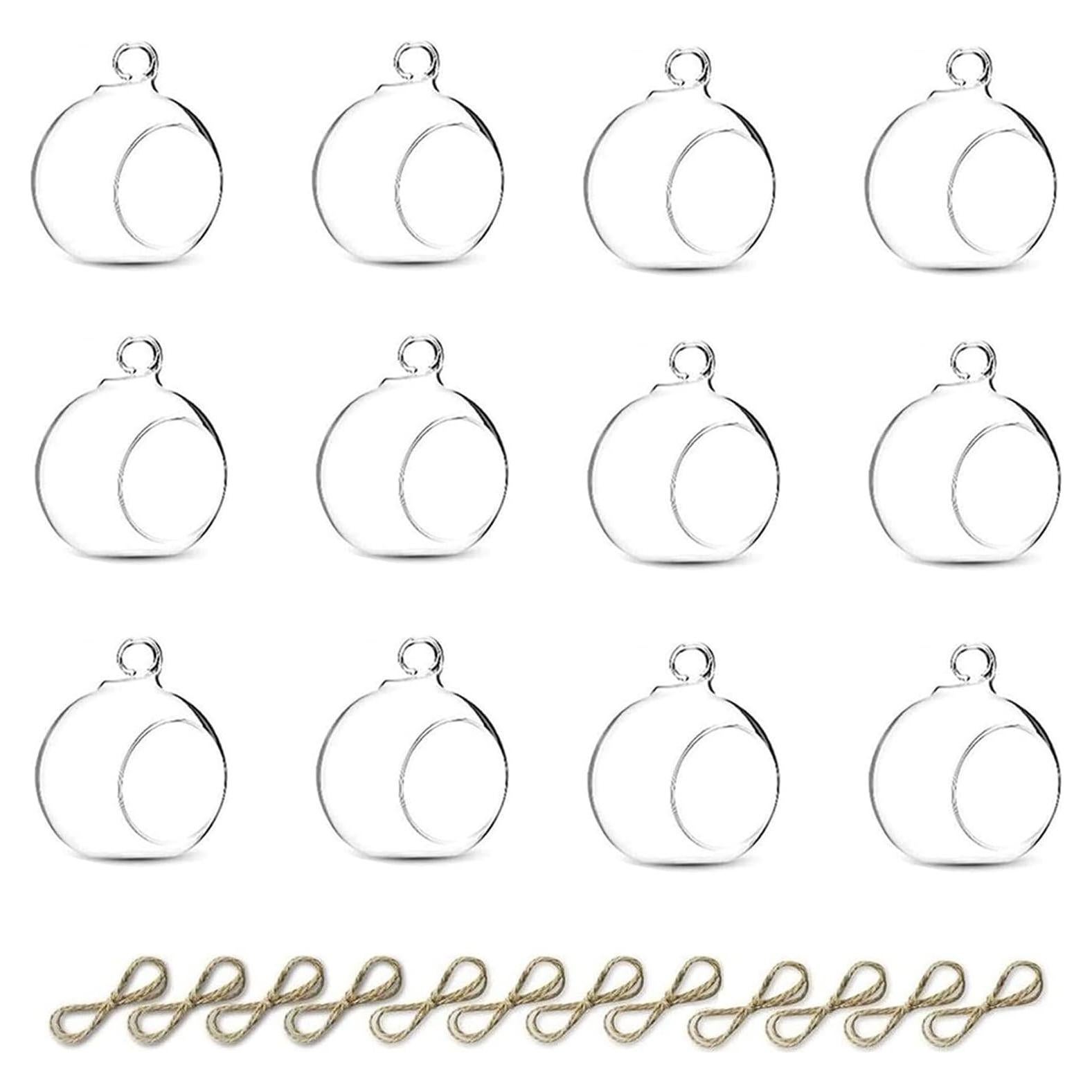 Soportes de Velas Colgantes Nuptio 12 Pcs Vidrio 6cm