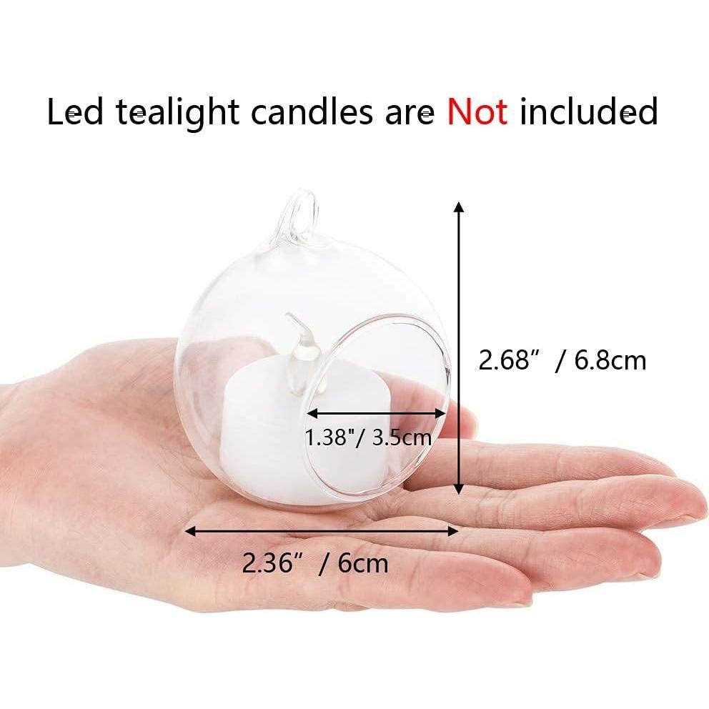 Soportes de Velas Colgantes Nuptio 12 Pcs Vidrio 6cm