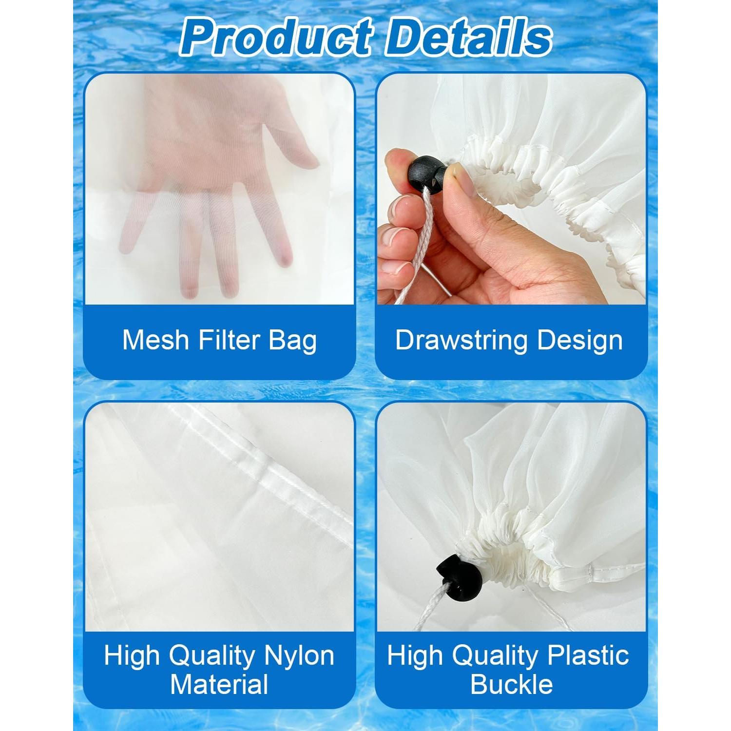 4 Bolsas de Filtro de Malla Fina Sshou-Store 21x31cm para Piscina