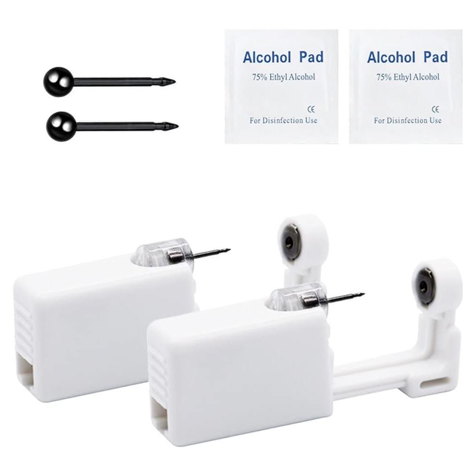 Kit de perforación de orejas psaakon con aretes 3mm - 3 colores