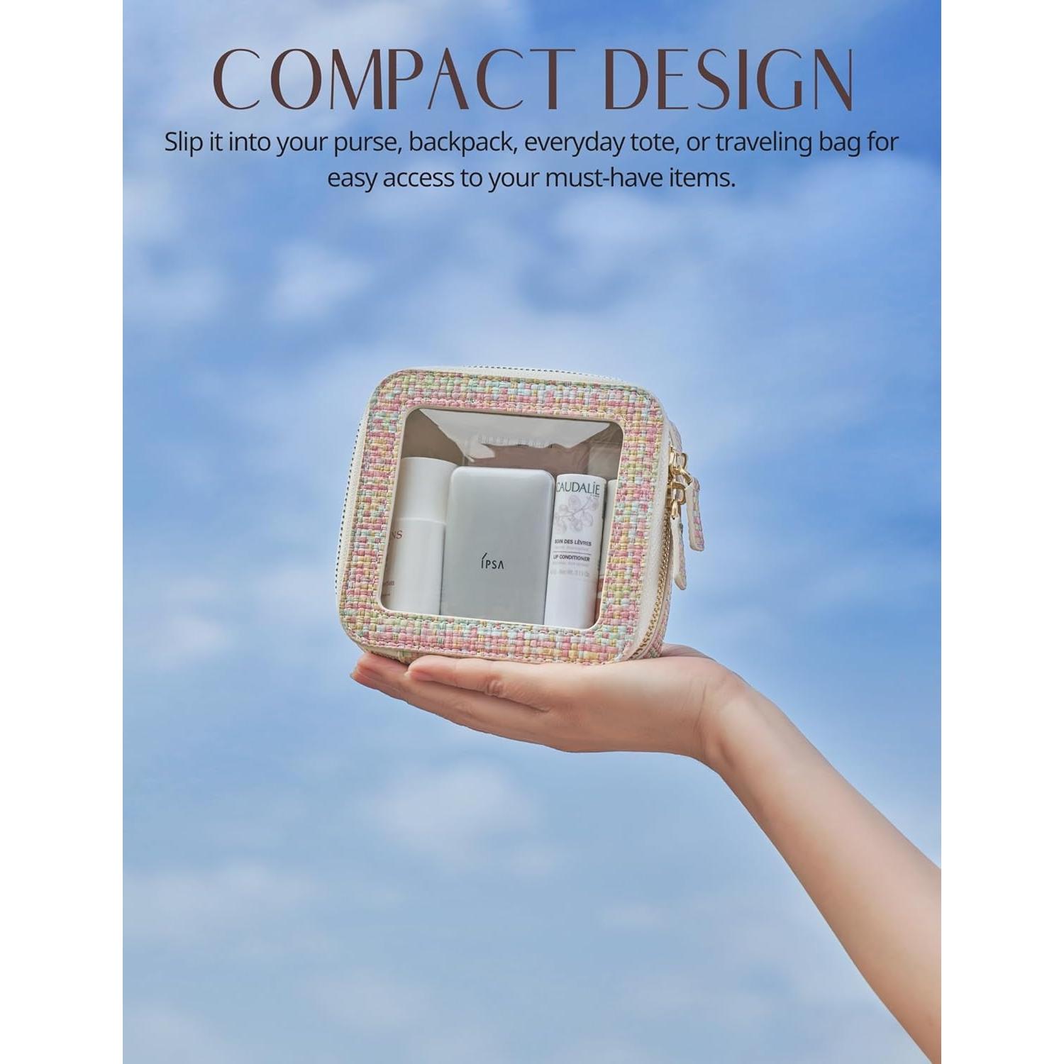 Bolsa Cosmética Pequeña Popvibe Transparente Impermeable 12.7x12x5cm