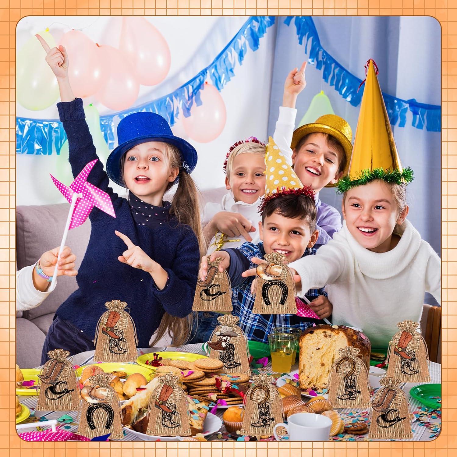 50 Bolsas de Regalo de Arpillera Cowboy Yoloodayy 15x10 cm