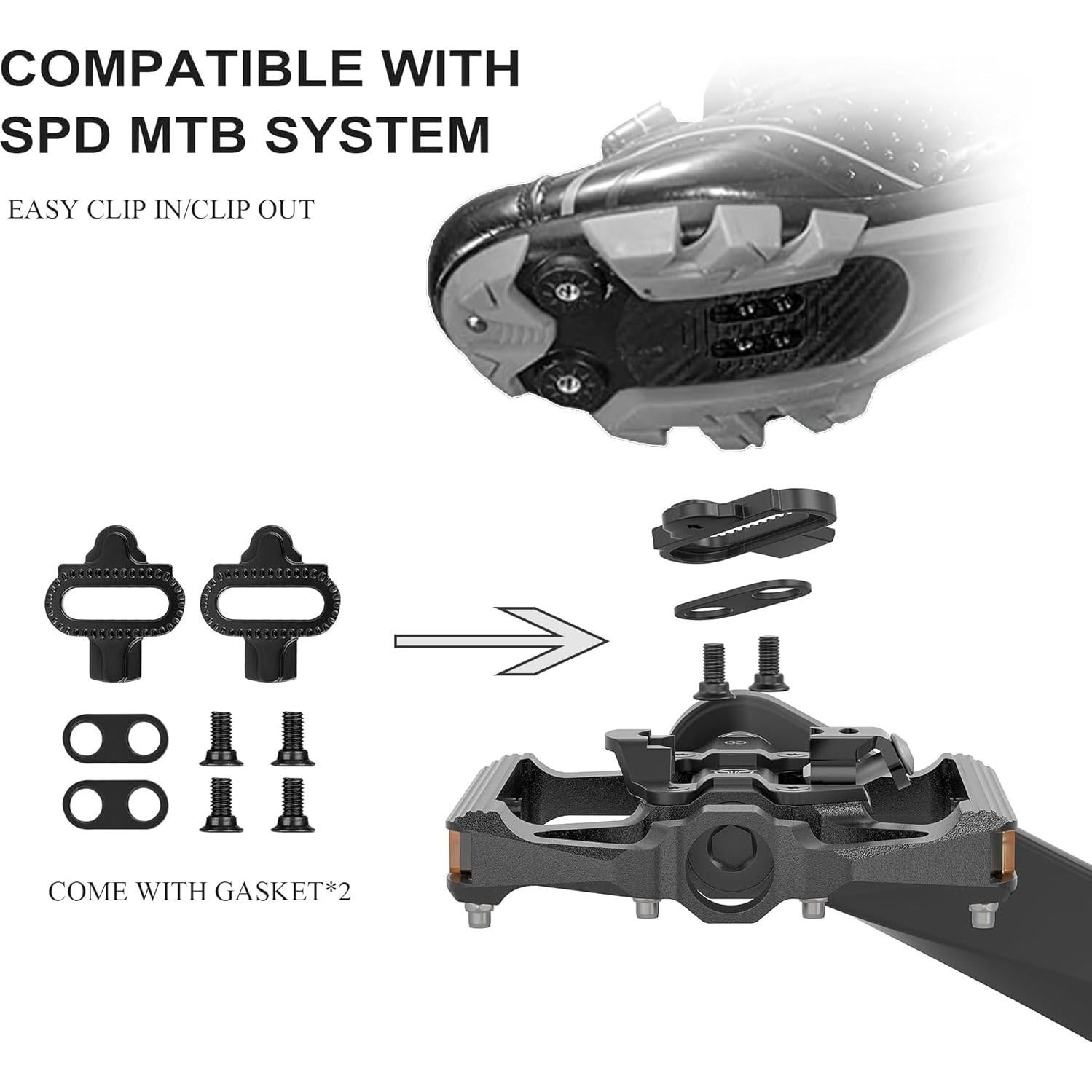 Pedales de Bicicleta de Montaña GEWAGE con Reflector y Doble Función