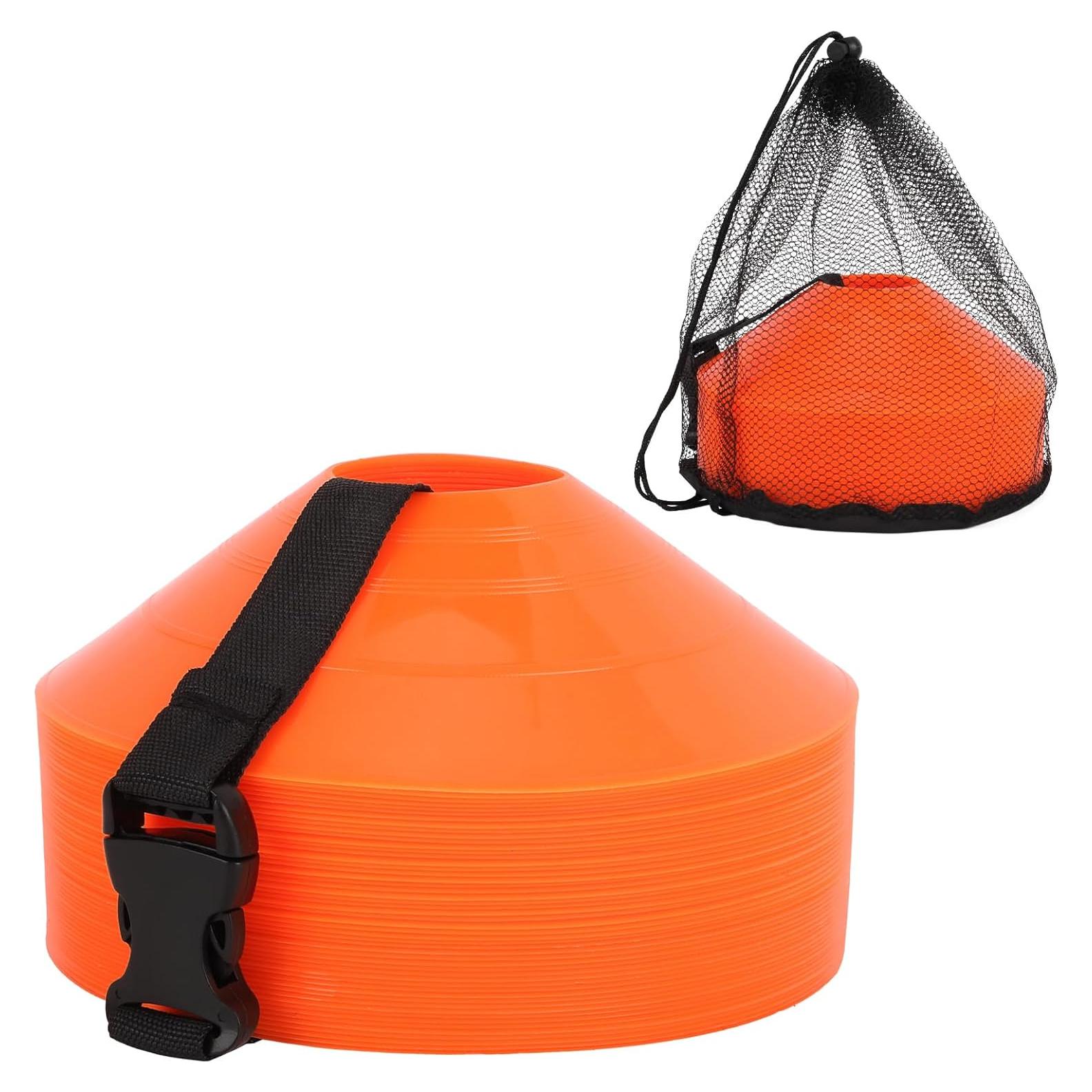 Conos de Fútbol ZICRO 50 Unidades con Bolsa y Correa