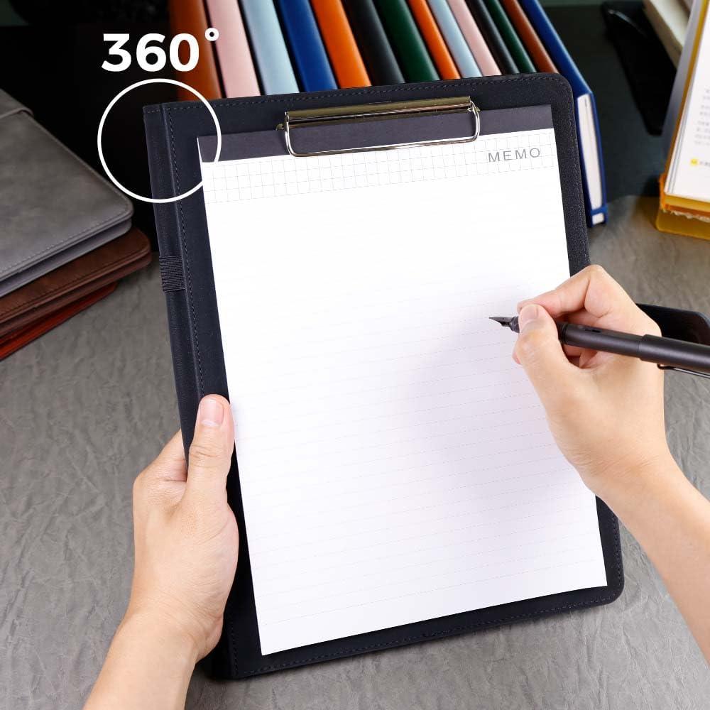 Carpeta Portafolio Sbrinnaliao de Cuero PU Negro con Clipboard A4