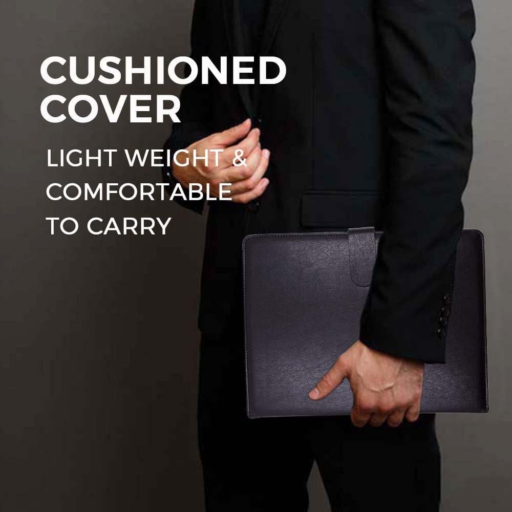 Carpeta Portafolio Sbrinnaliao de Cuero PU Negro con Clipboard A4