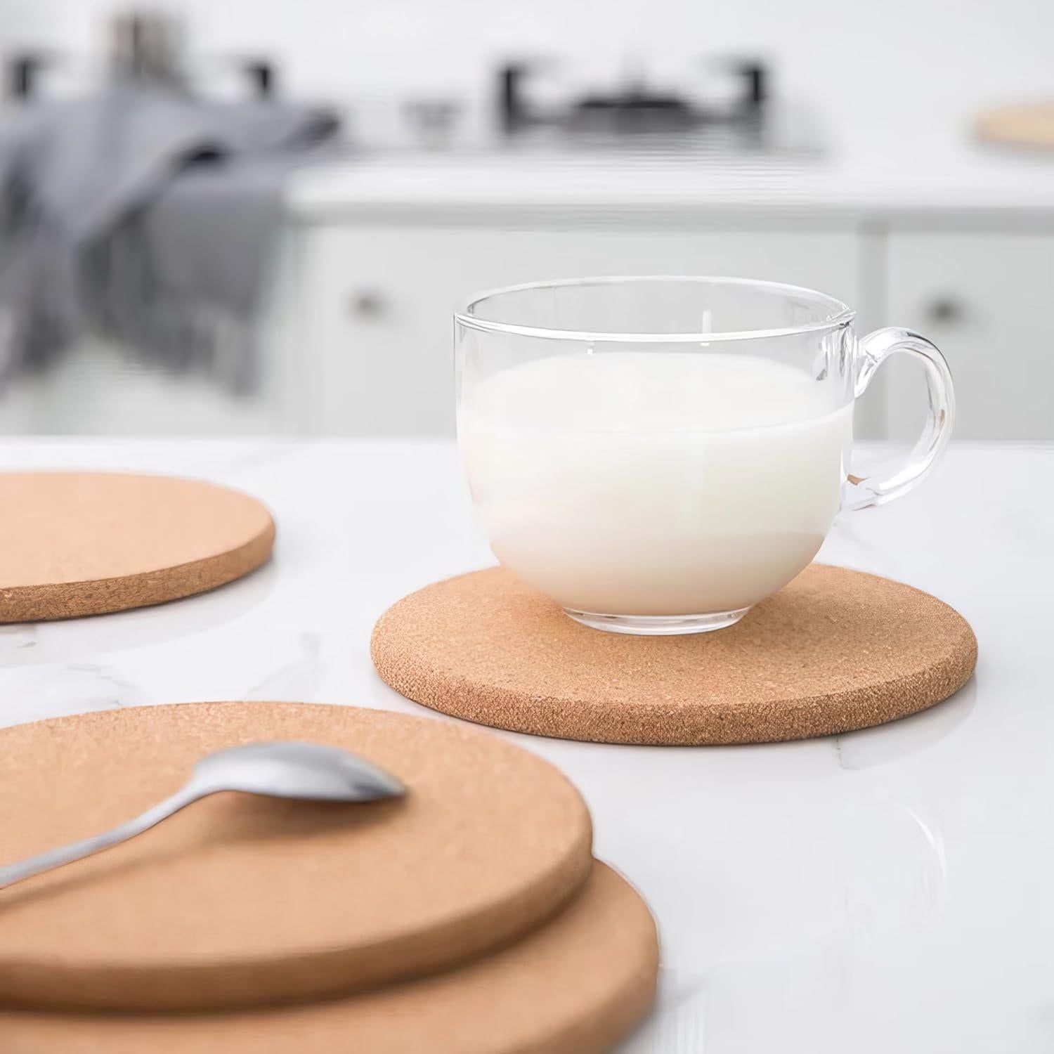 Salvamanteles de corcho ROLUXENTIA 6 piezas 16 cm resistentes al calor