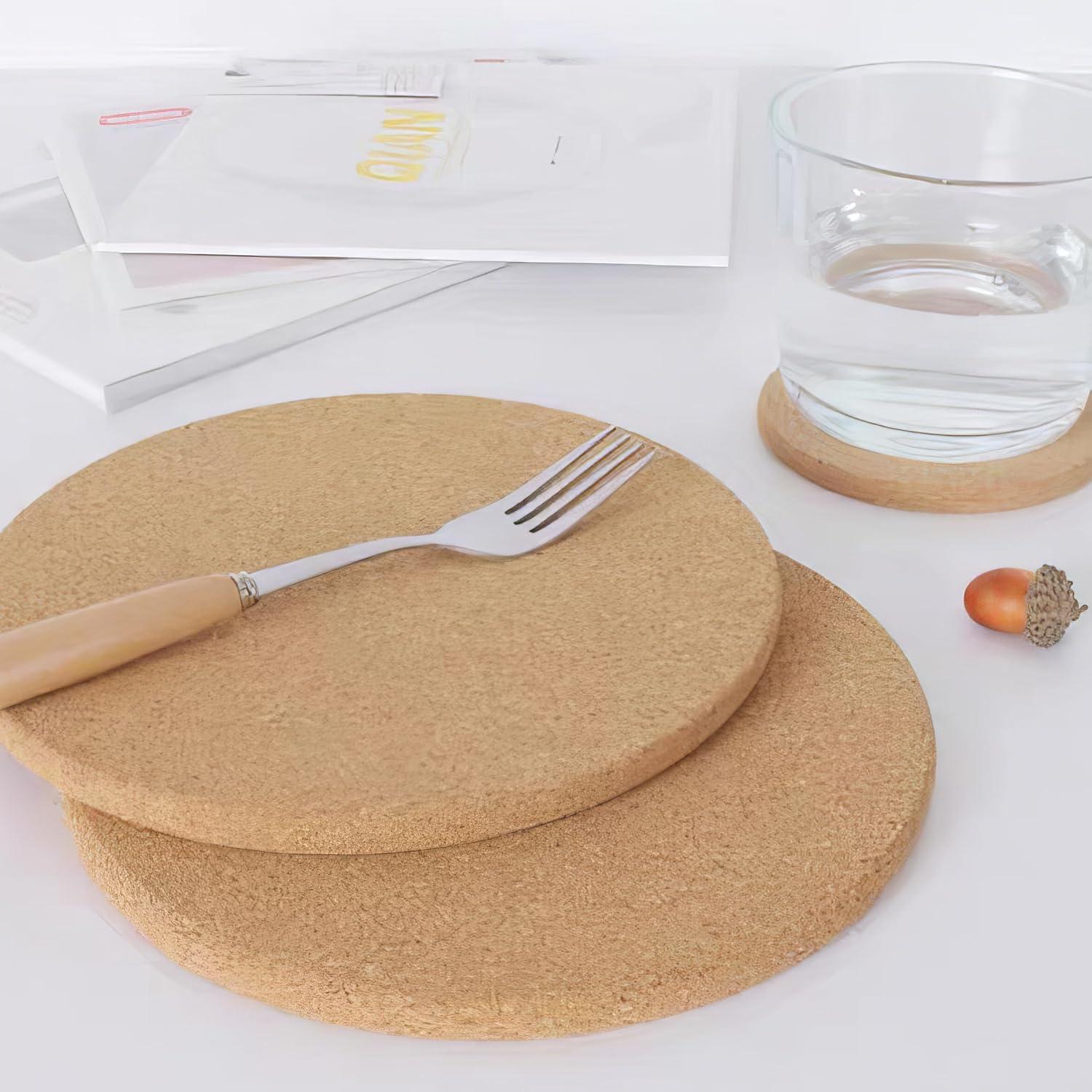 Salvamanteles de corcho ROLUXENTIA 6 piezas 16 cm resistentes al calor