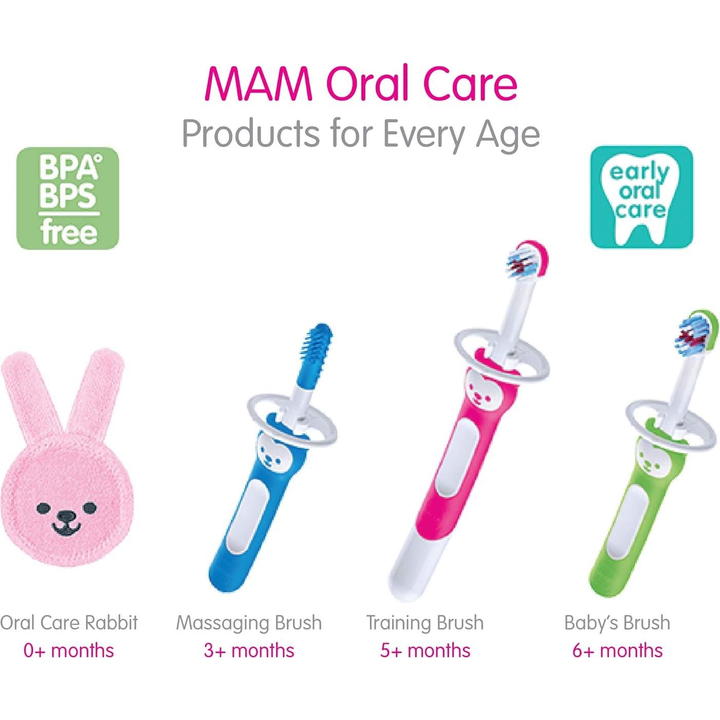 Cepillo de Dientes MAM para Bebés 5+ Meses con Escudo Seguridad