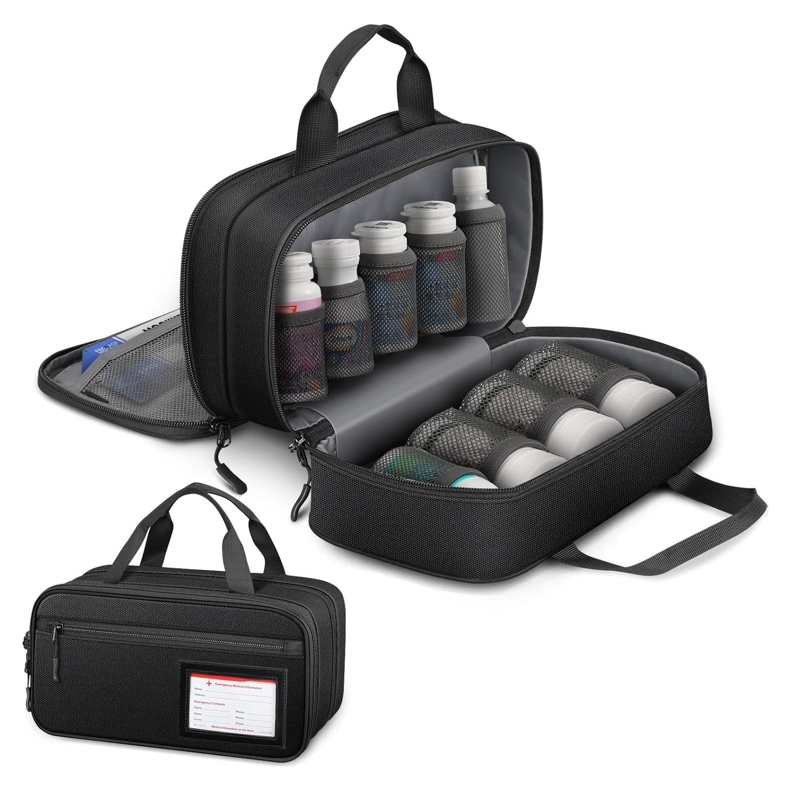 Organizador de Medicamentos SITHON Bolsa de Almacenamiento Negro