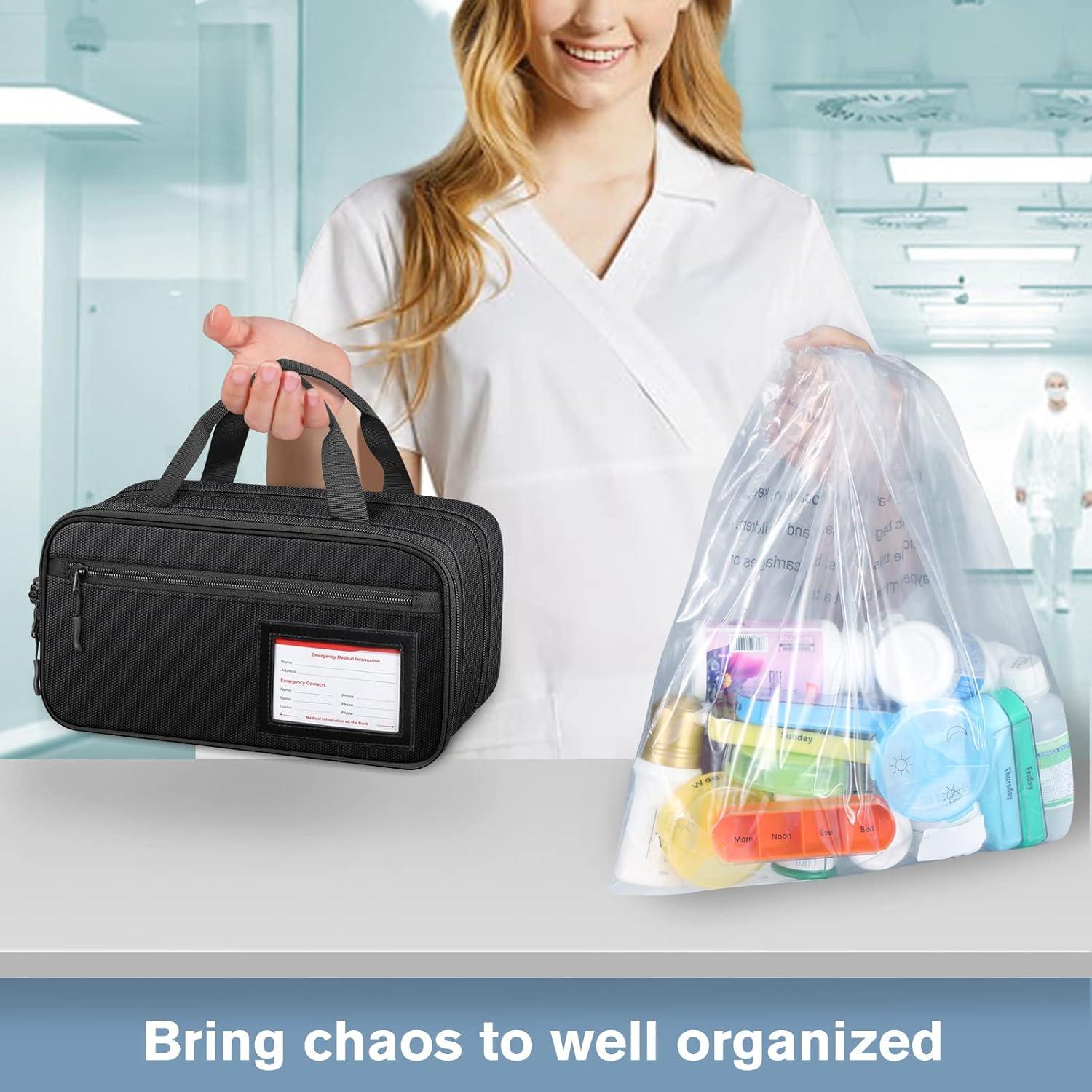 Organizador de Medicamentos SITHON Bolsa de Almacenamiento Negro