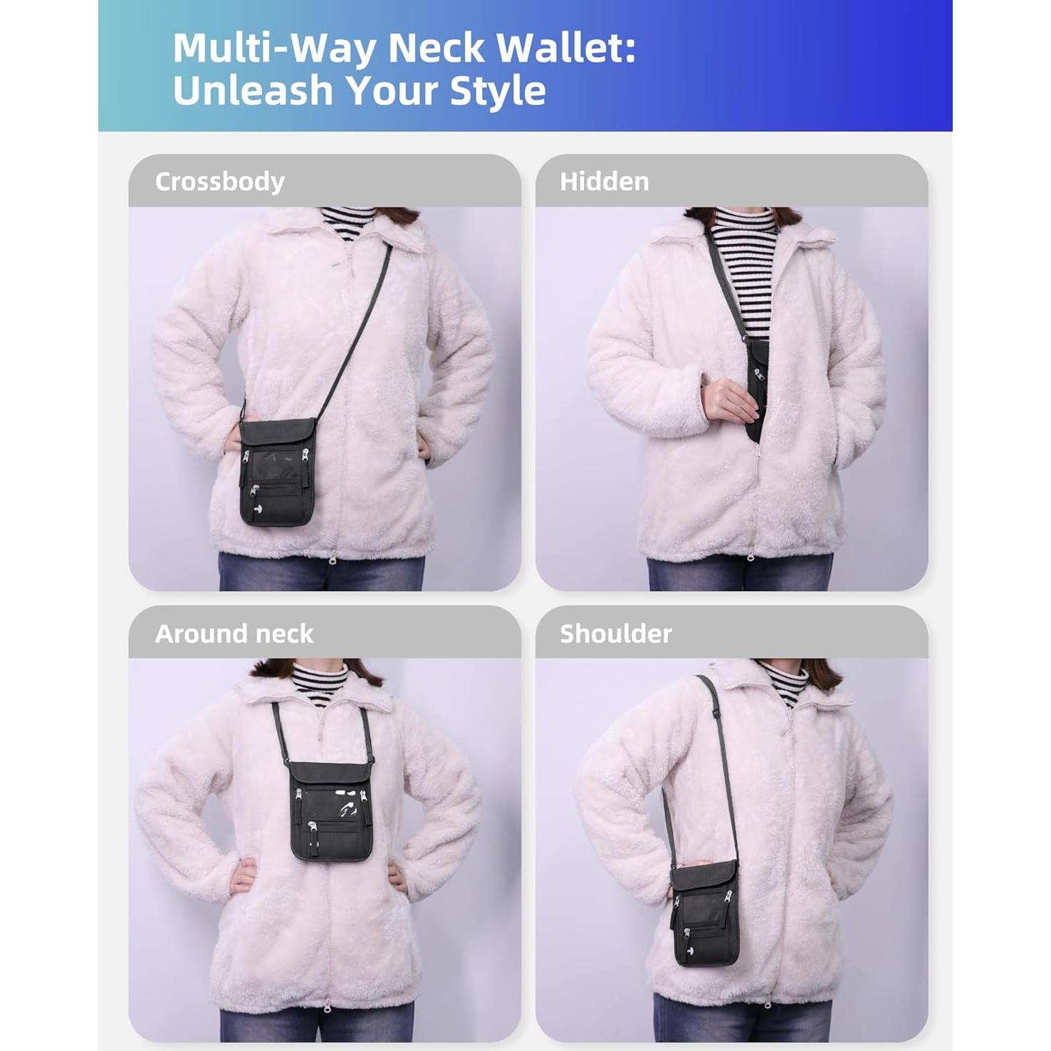 Portafolios de Pasaporte WALNEW Verde Militar con Bloqueo RFID