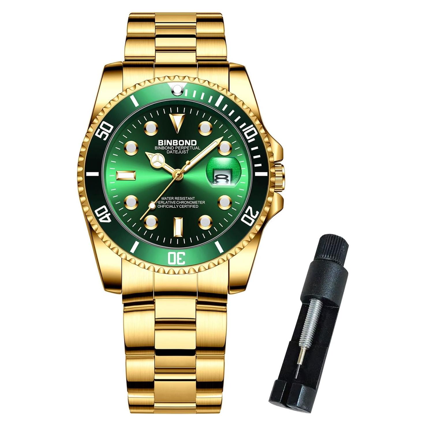 Reloj de Vestir para Mujeres BINBOND Acero Inoxidable Verde