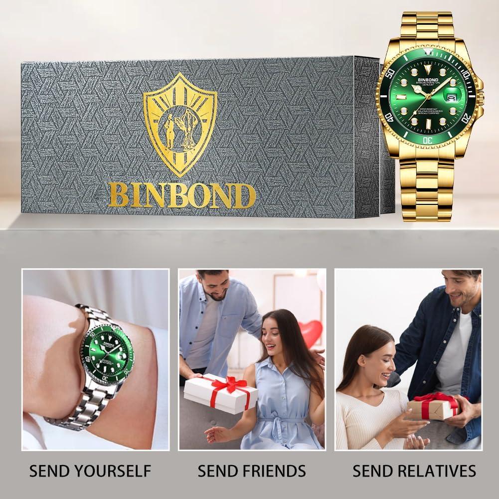 Reloj de Vestir para Mujeres BINBOND Acero Inoxidable Verde
