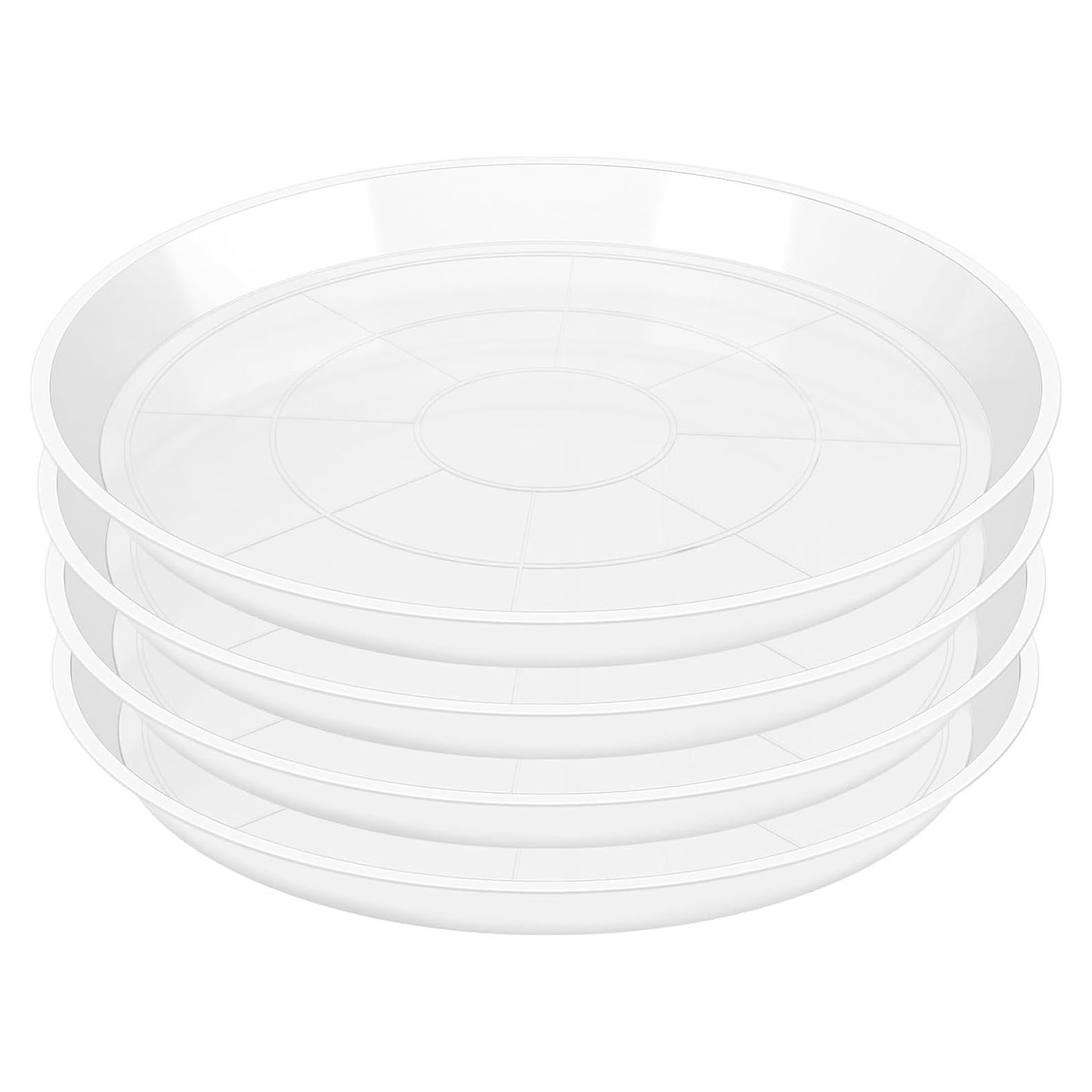 Paquete de 4 platos para plantas OUPSAUI 10.16 cm transparentes