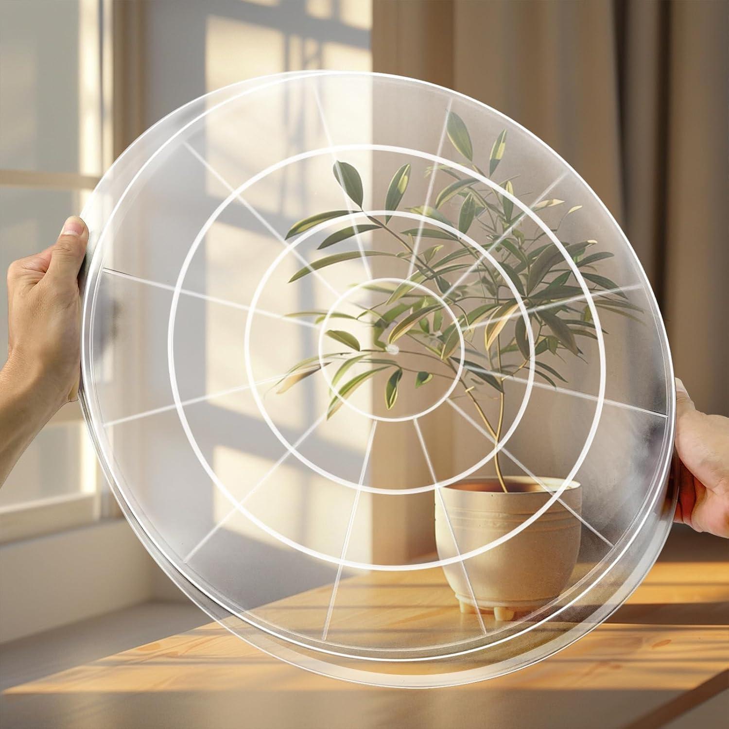 Paquete de 4 platos para plantas OUPSAUI 10.16 cm transparentes