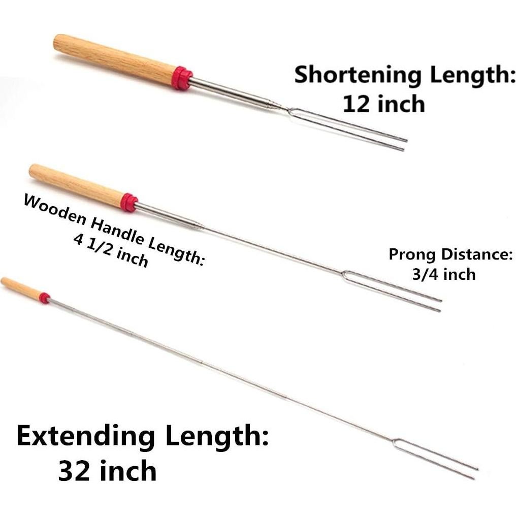 Juego de 12 Palos Telescópicos para Asar Malvaviscos Hadoife