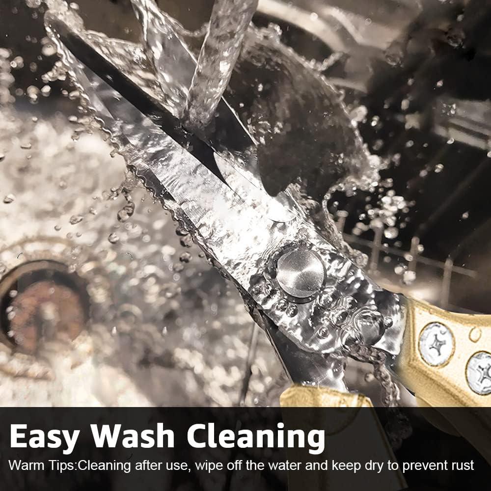 Tijeras de Cocina Multifuncionales OneBom - Acero Inoxidable Dorado