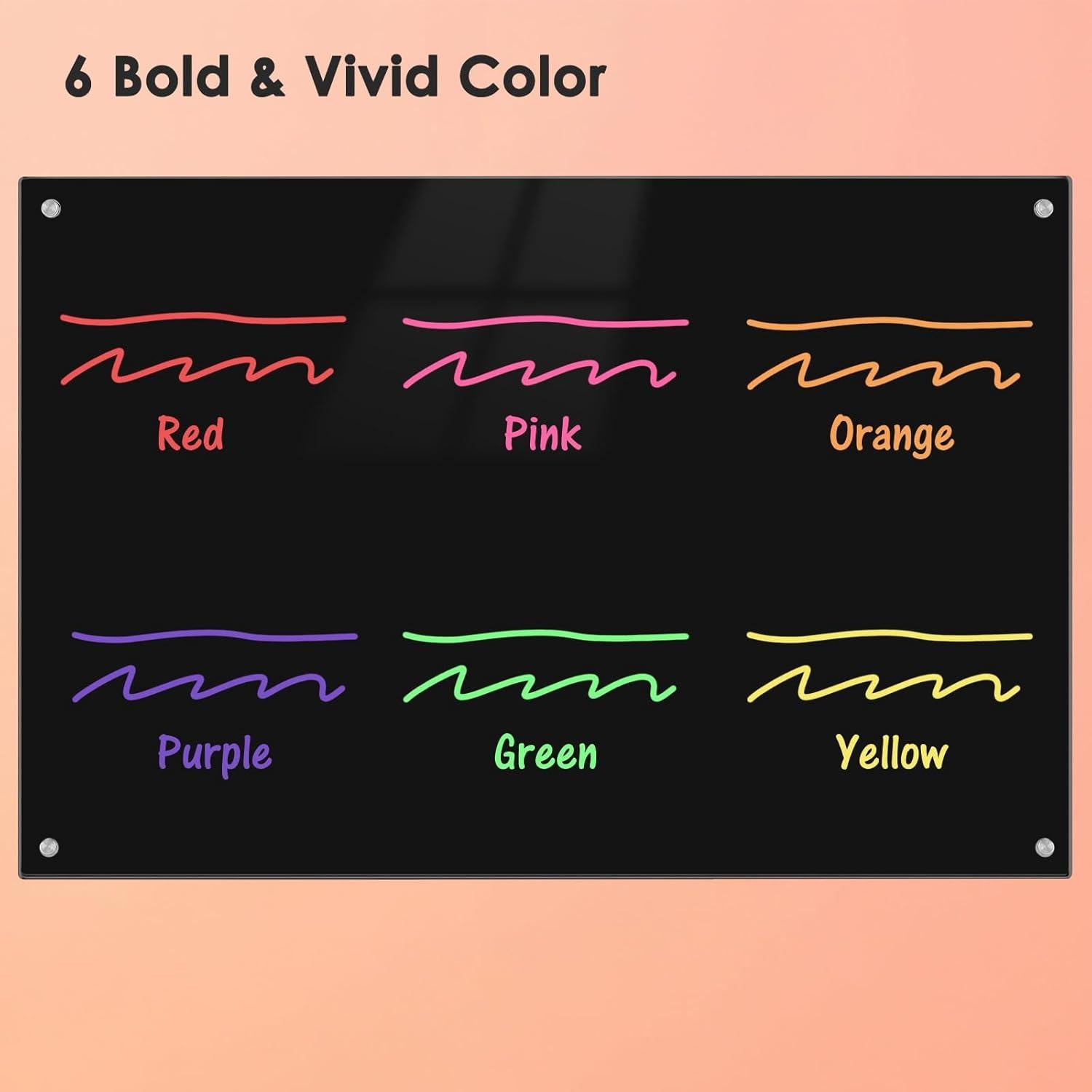 Marcadores Borrables Maxtek 6 Colores Neón Punta de Bala