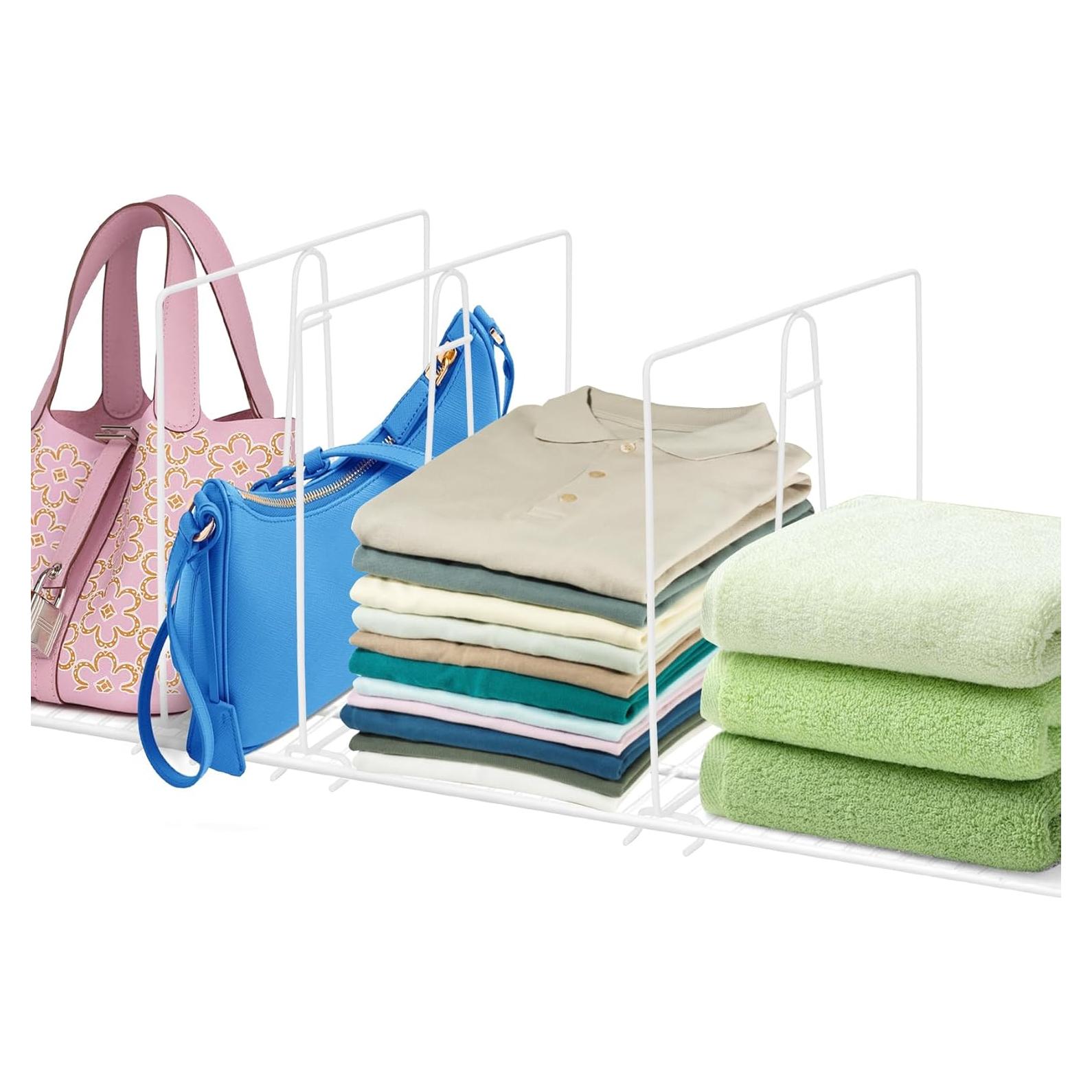 Divisores de estantería SSAWcasa, 8 separadores de metal blanco