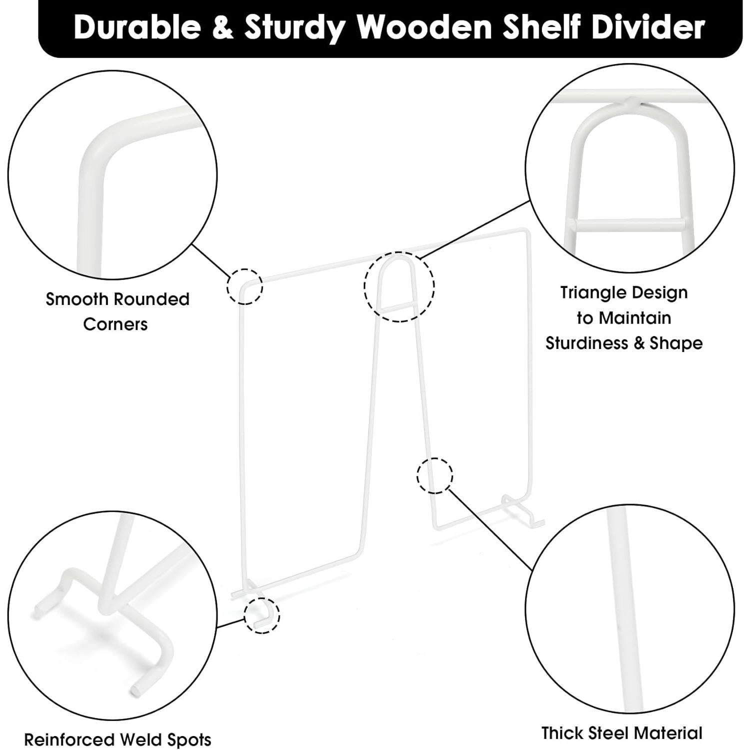 Divisores de estantería SSAWcasa, 8 separadores de metal blanco