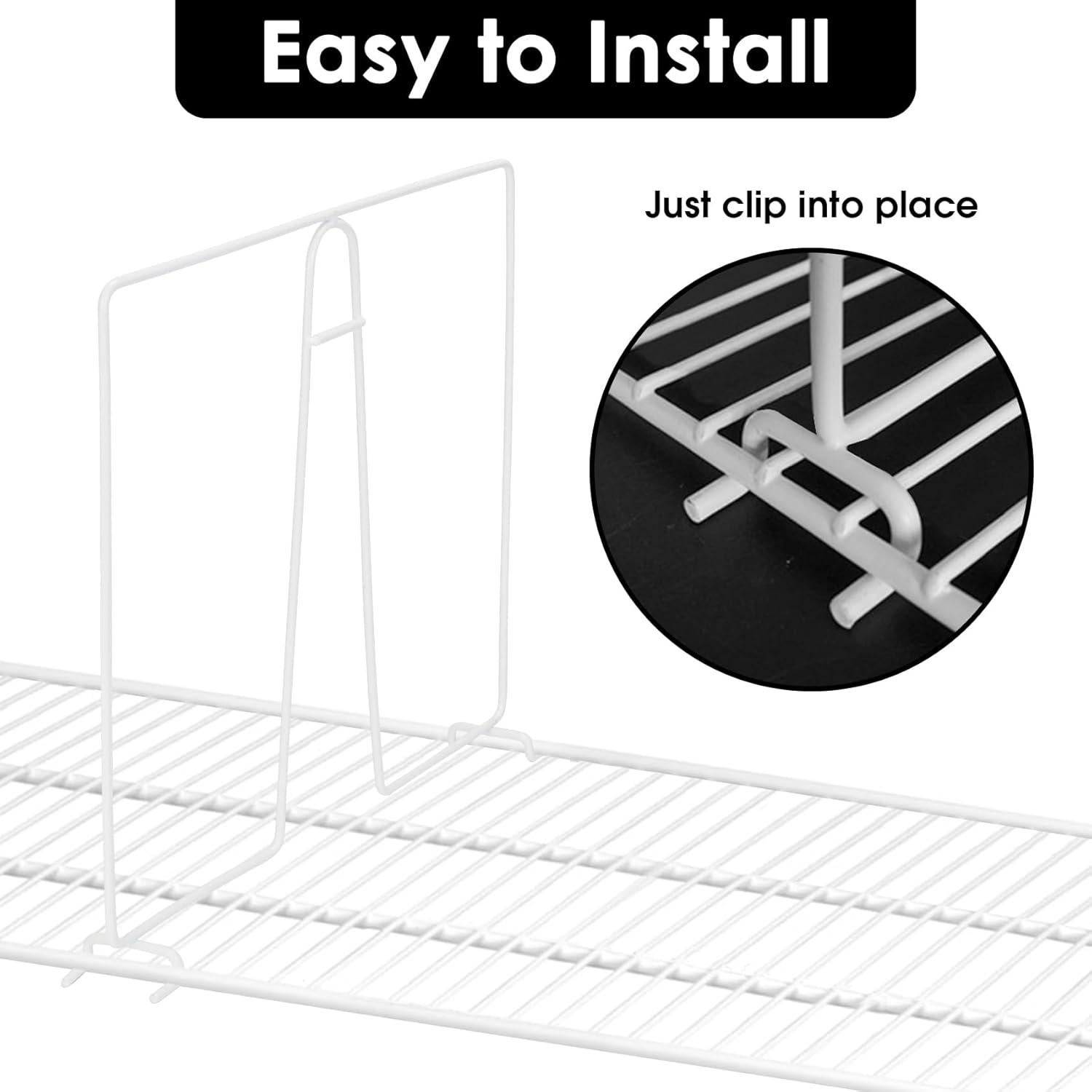 Divisores de estantería SSAWcasa, 8 separadores de metal blanco