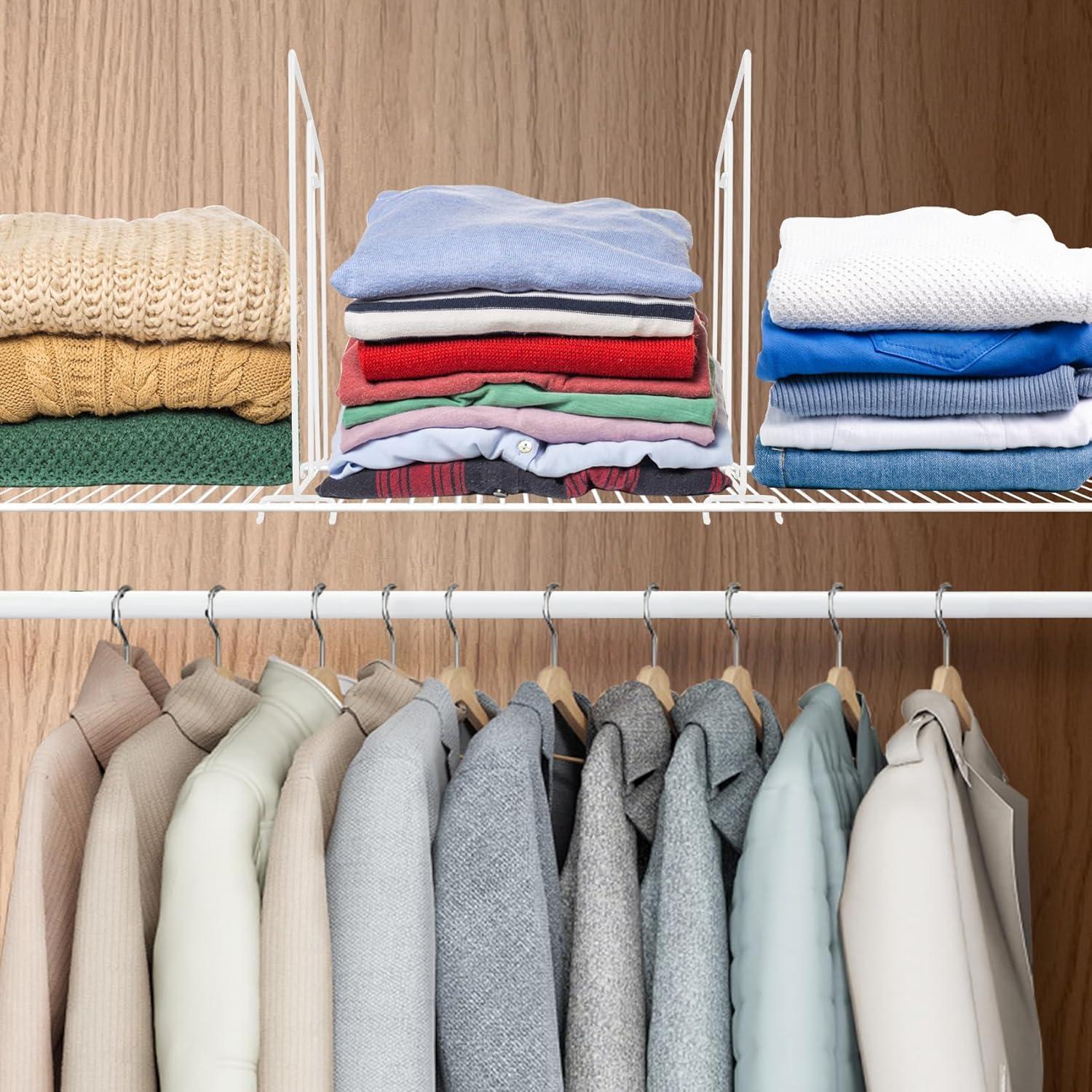 Divisores de estantería SSAWcasa, 8 separadores de metal blanco