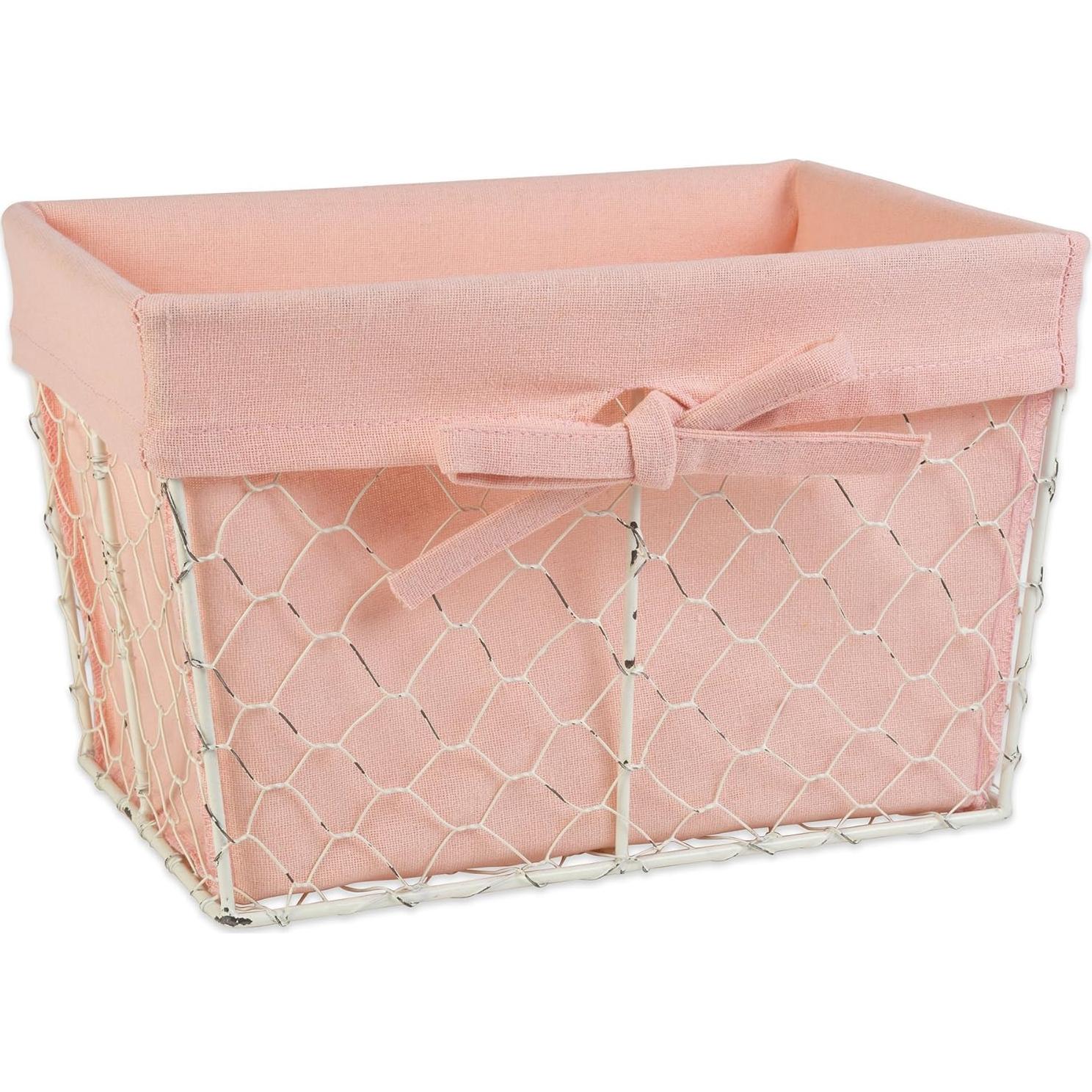 Cestas de Almacenamiento DII 3 Piezas Rosa Antiguo Algodón