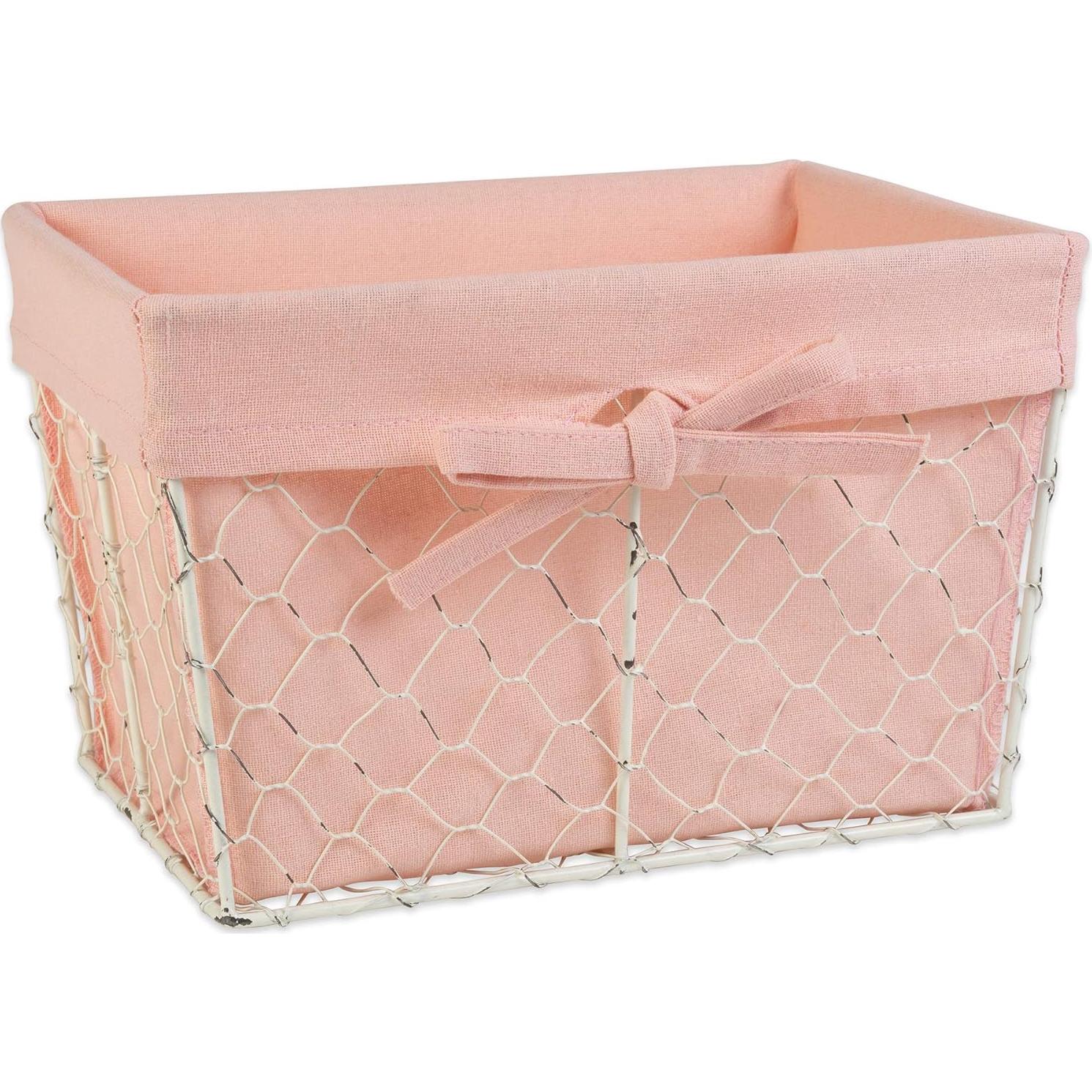 Cestas de Almacenamiento DII 3 Piezas Rosa Antiguo Algodón
