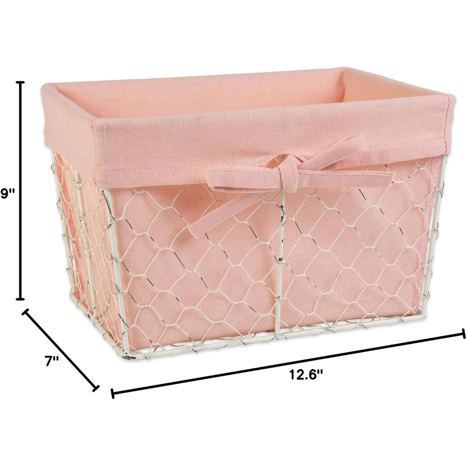 Cestas de Almacenamiento DII 3 Piezas Rosa Antiguo Algodón