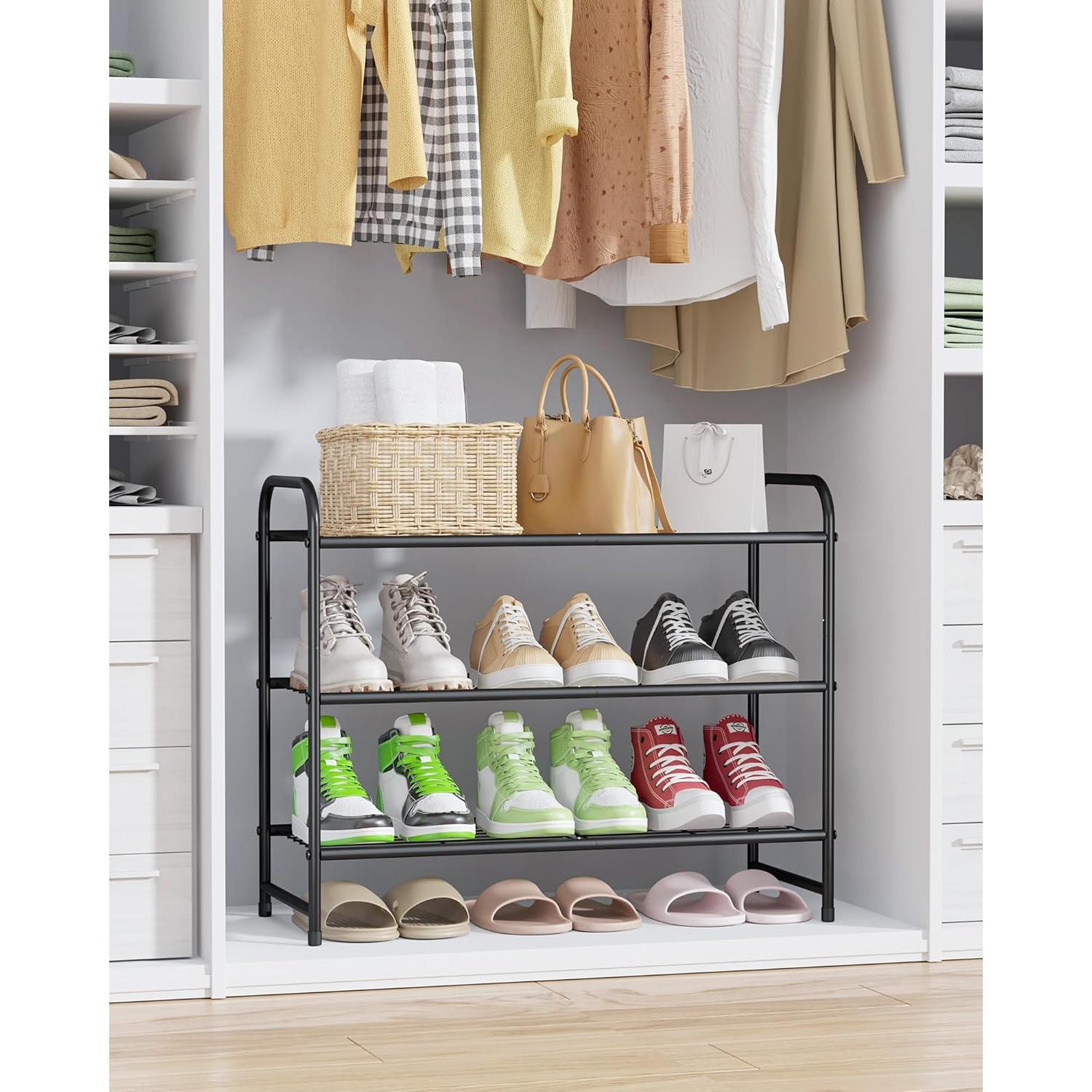 Zapatero Kitsure de Acero Inoxidable Negro - Organizador Apilable