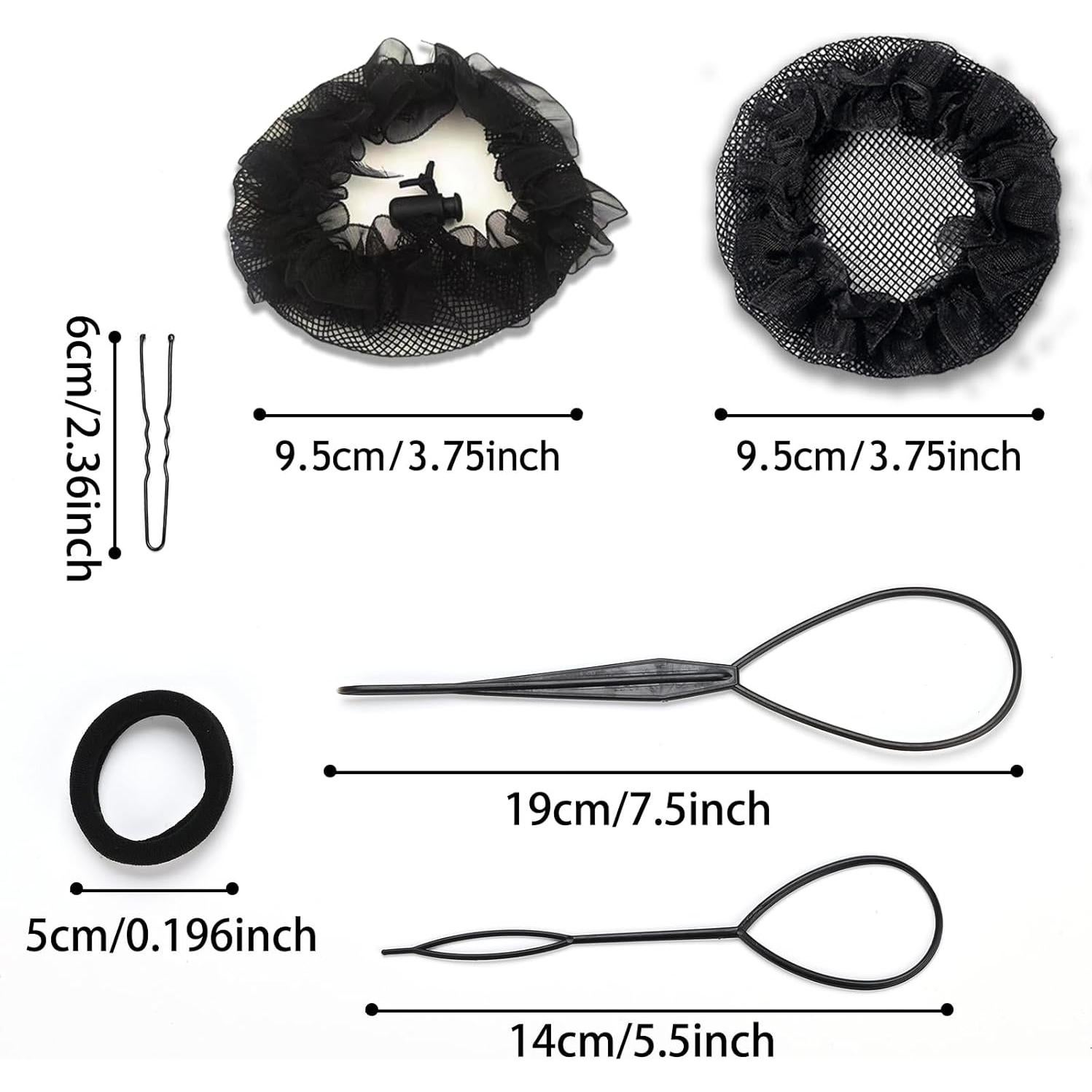 Juego de Moños de Cabello LTHYHJ 31 Piezas Negro Completo