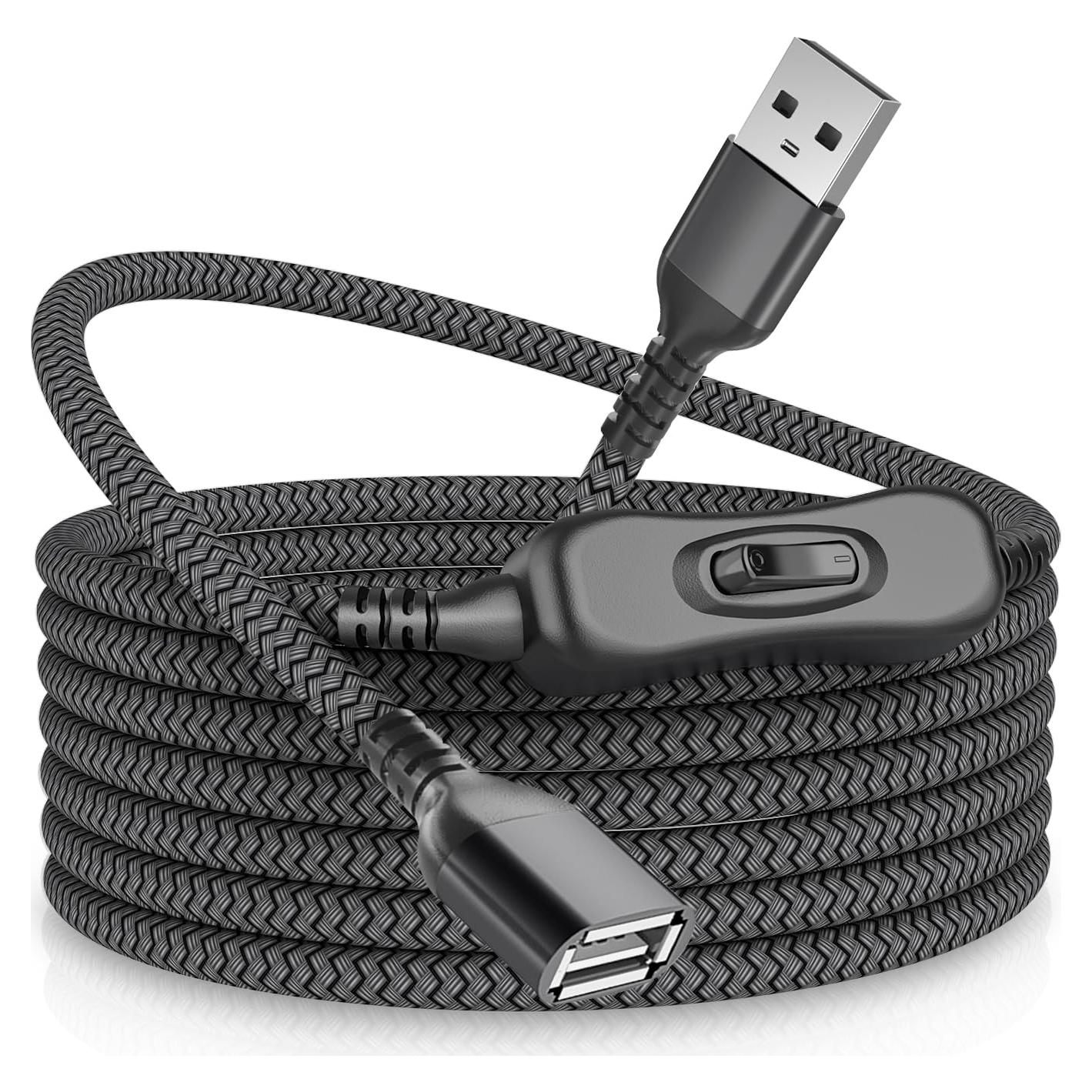 Cable de Extensión USB A RUXELY 3.05m con Interruptor On/Off