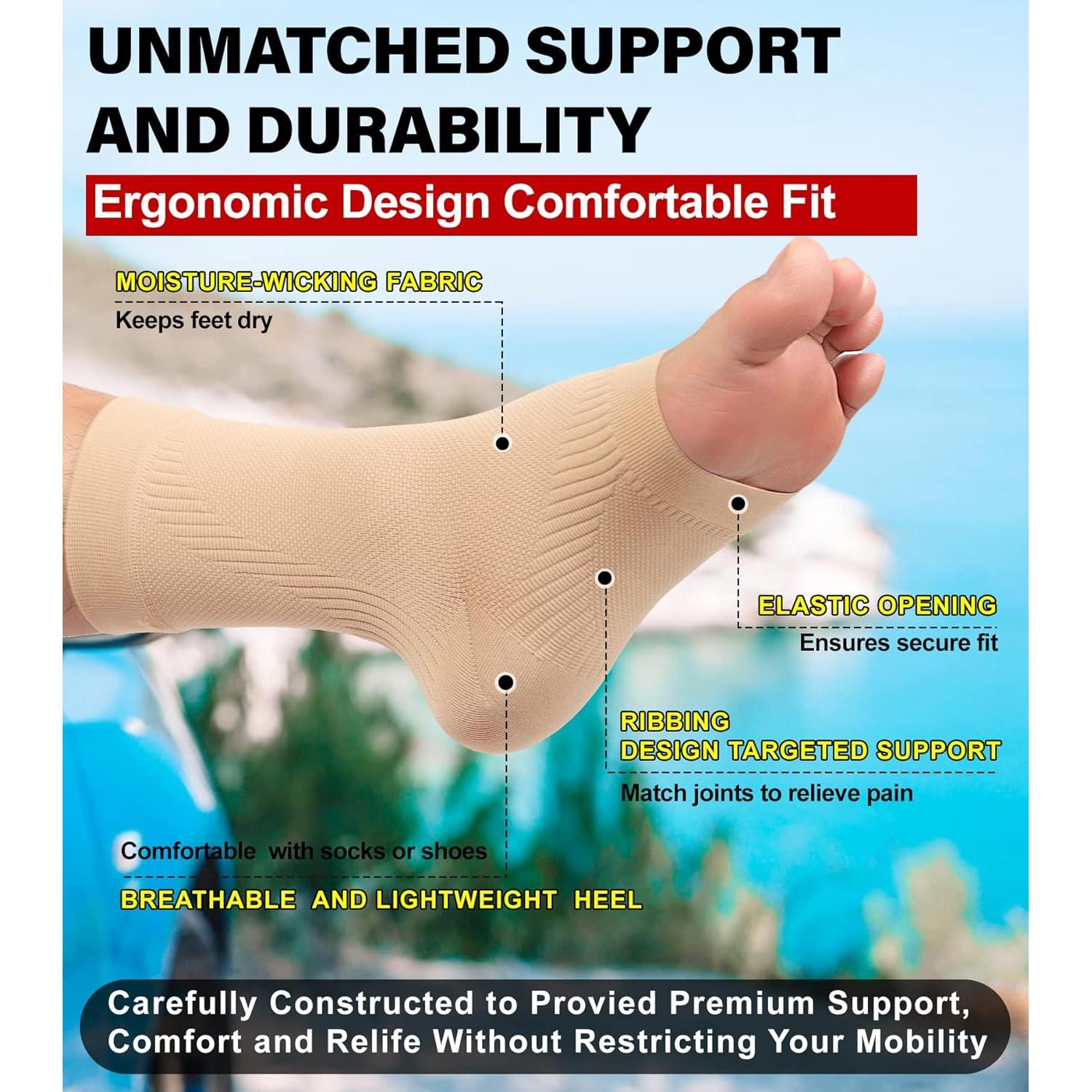 Faja de Compresión para Tobillo KEKING Beige - Soporte Médico