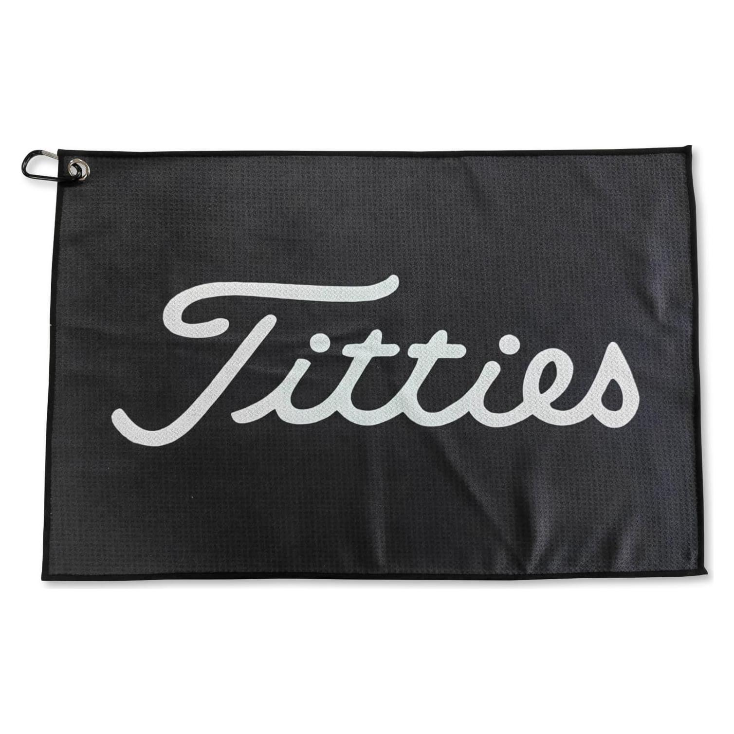 K9King Funny Golf Microfiber Towel - Premium Towel for Golf Bags with Clip Holder - Ideal Golf Accessories for Men and Women - Golf Club Bag Accessories for a Fun Golfing Experience (Black/White)