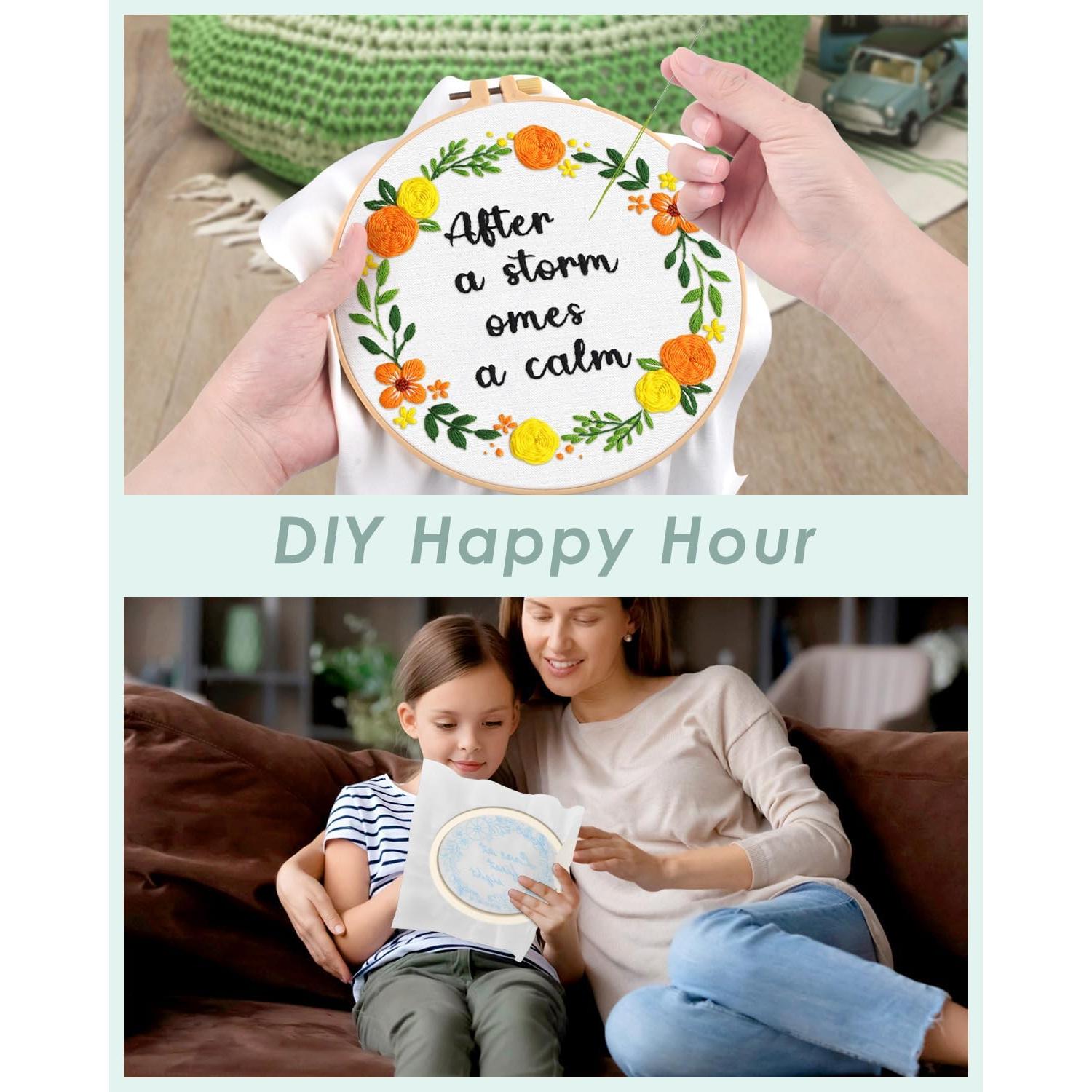 Kit de Bordado ERKOON 4 Sets para Principiantes 30x30 cm