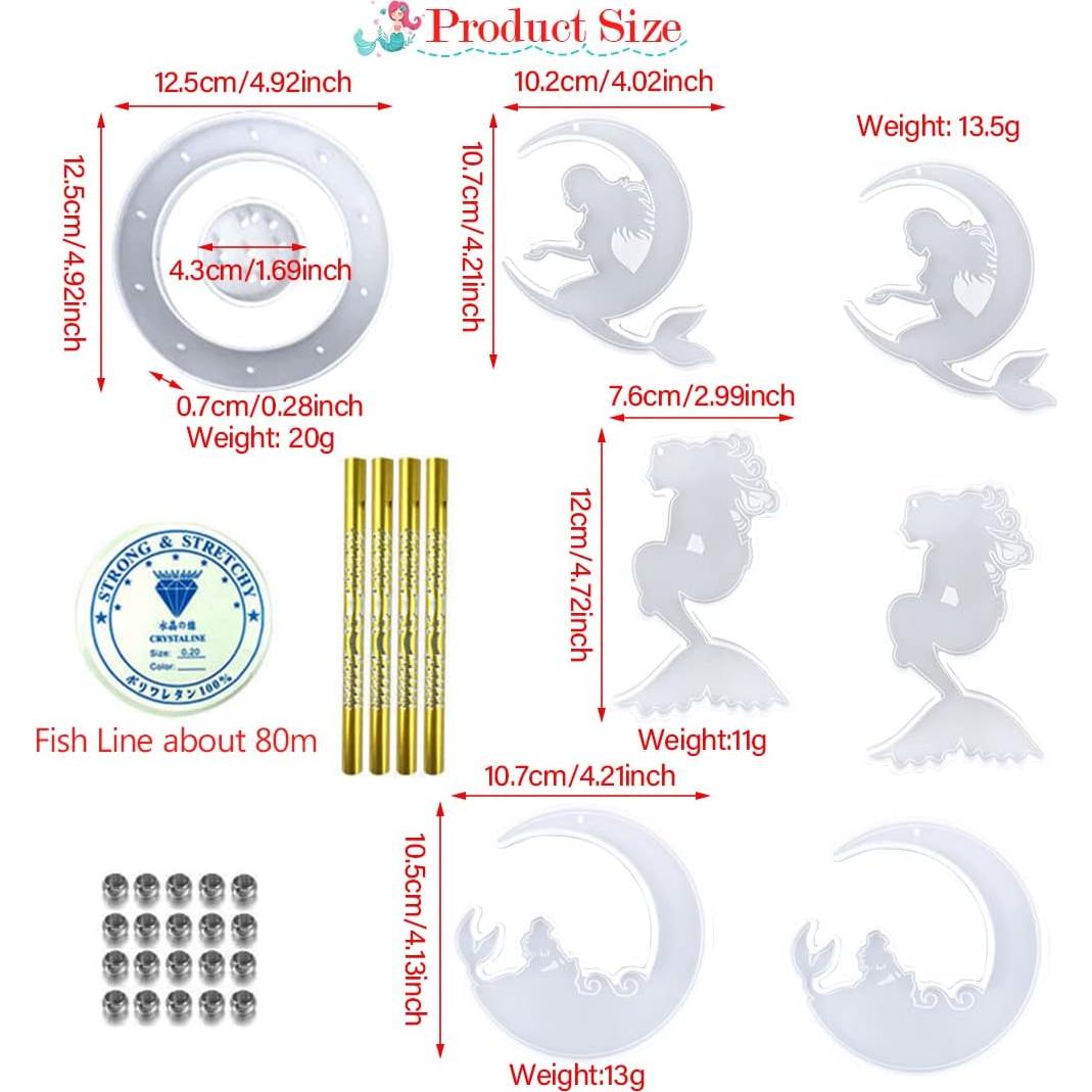 Kit de Moldes de Silicona Zayookey para Campanas de Viento DIY